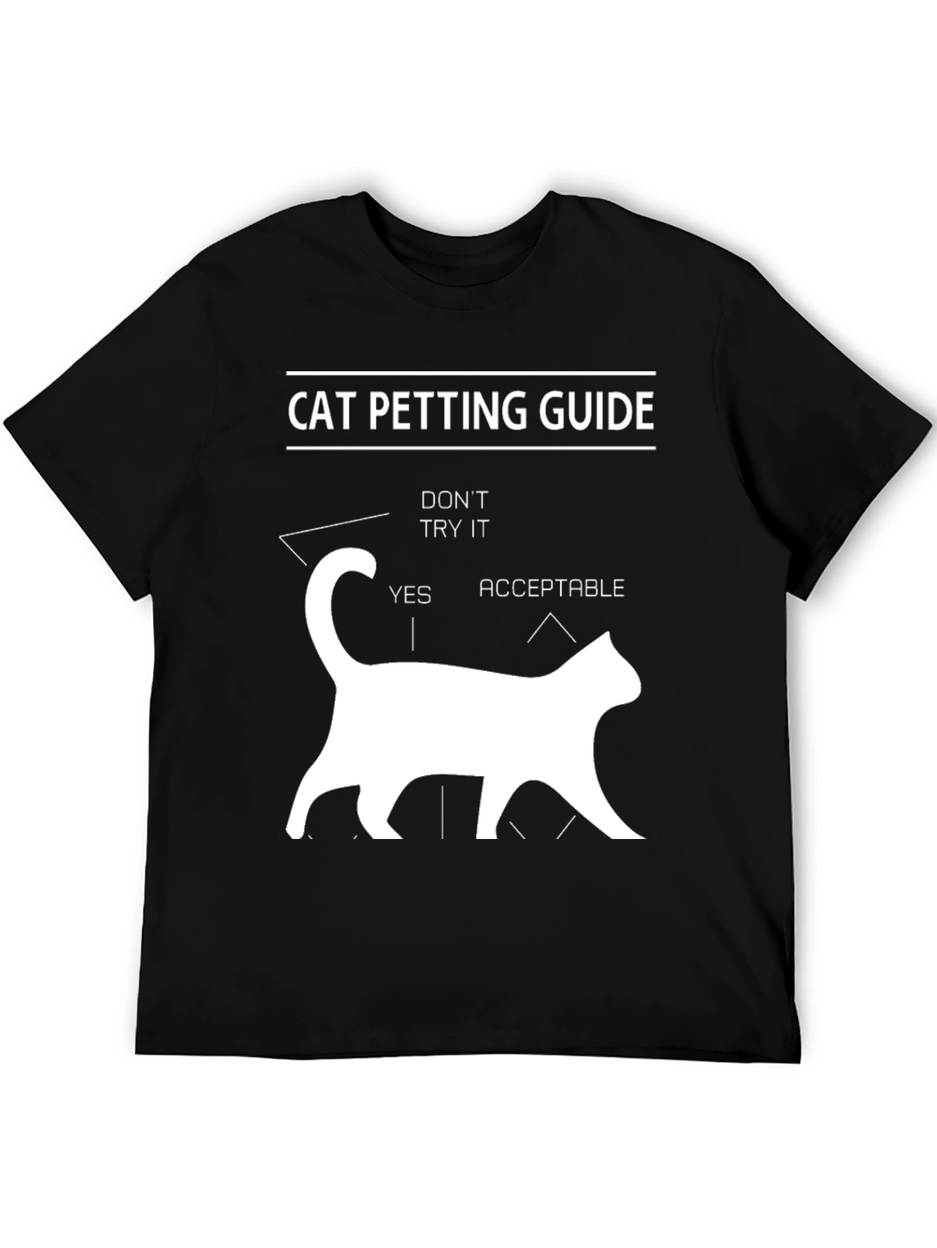 Cat Petting Guide T-Shirt Funny Graphic Tee