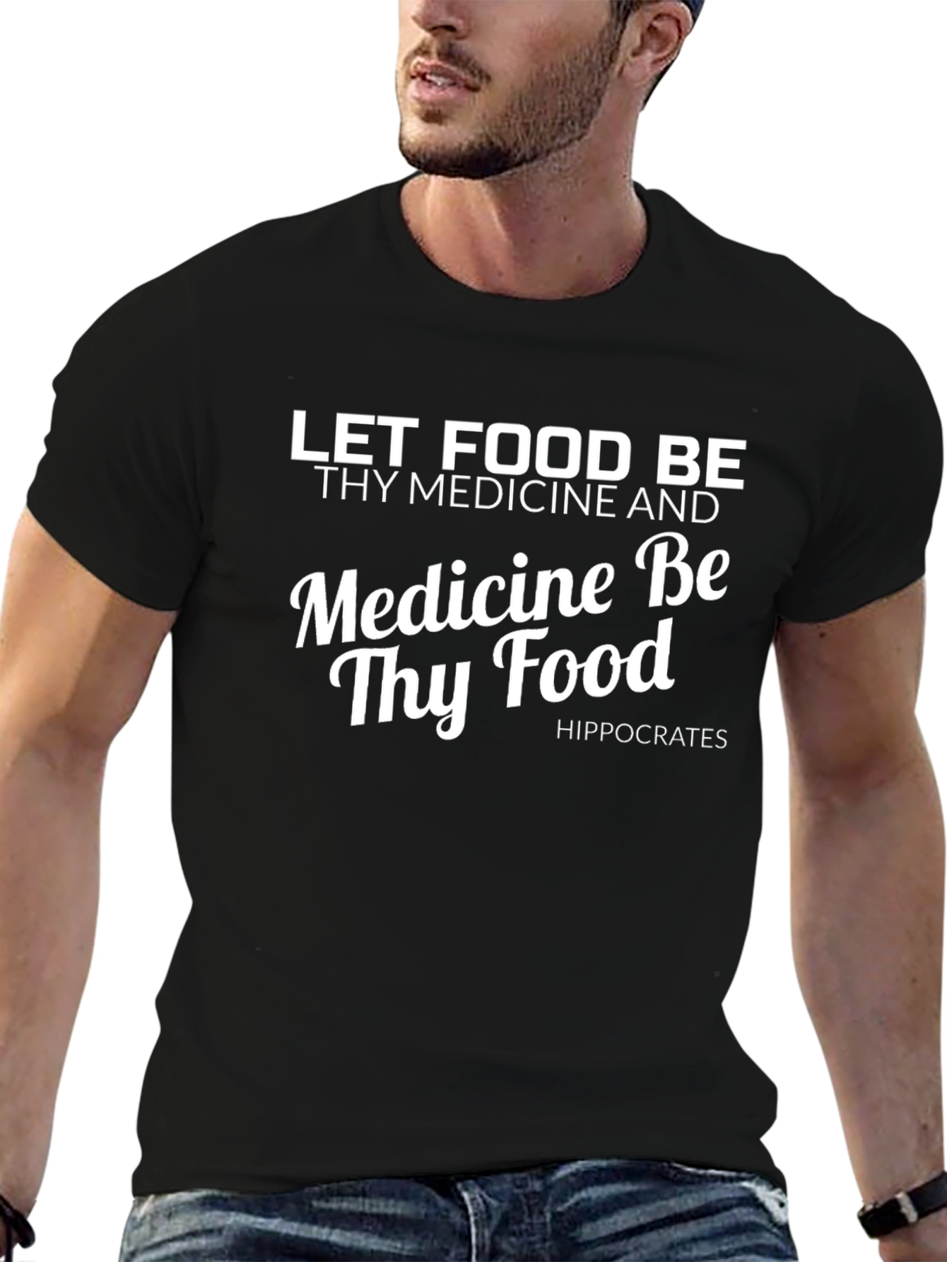 Food Is Medicine T-Shirt - Black Graphic Tee