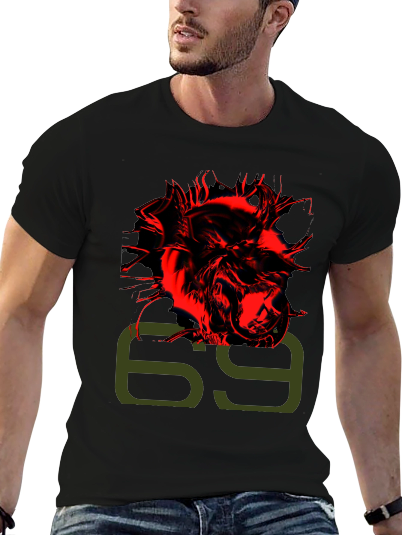Edgy 6ix9ine Graphic Print Black T-Shirt