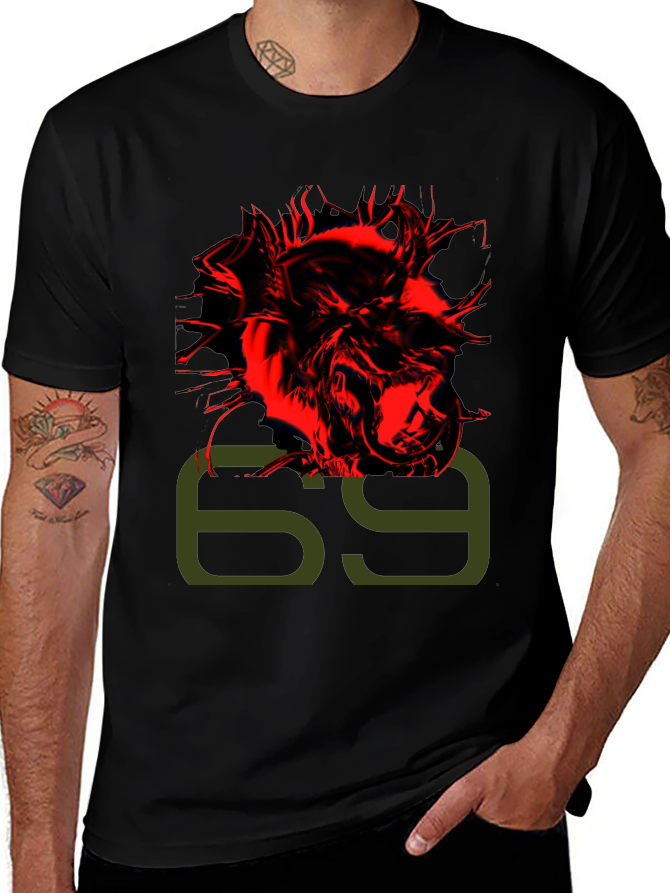 Edgy 6ix9ine Graphic Print Black T-Shirt