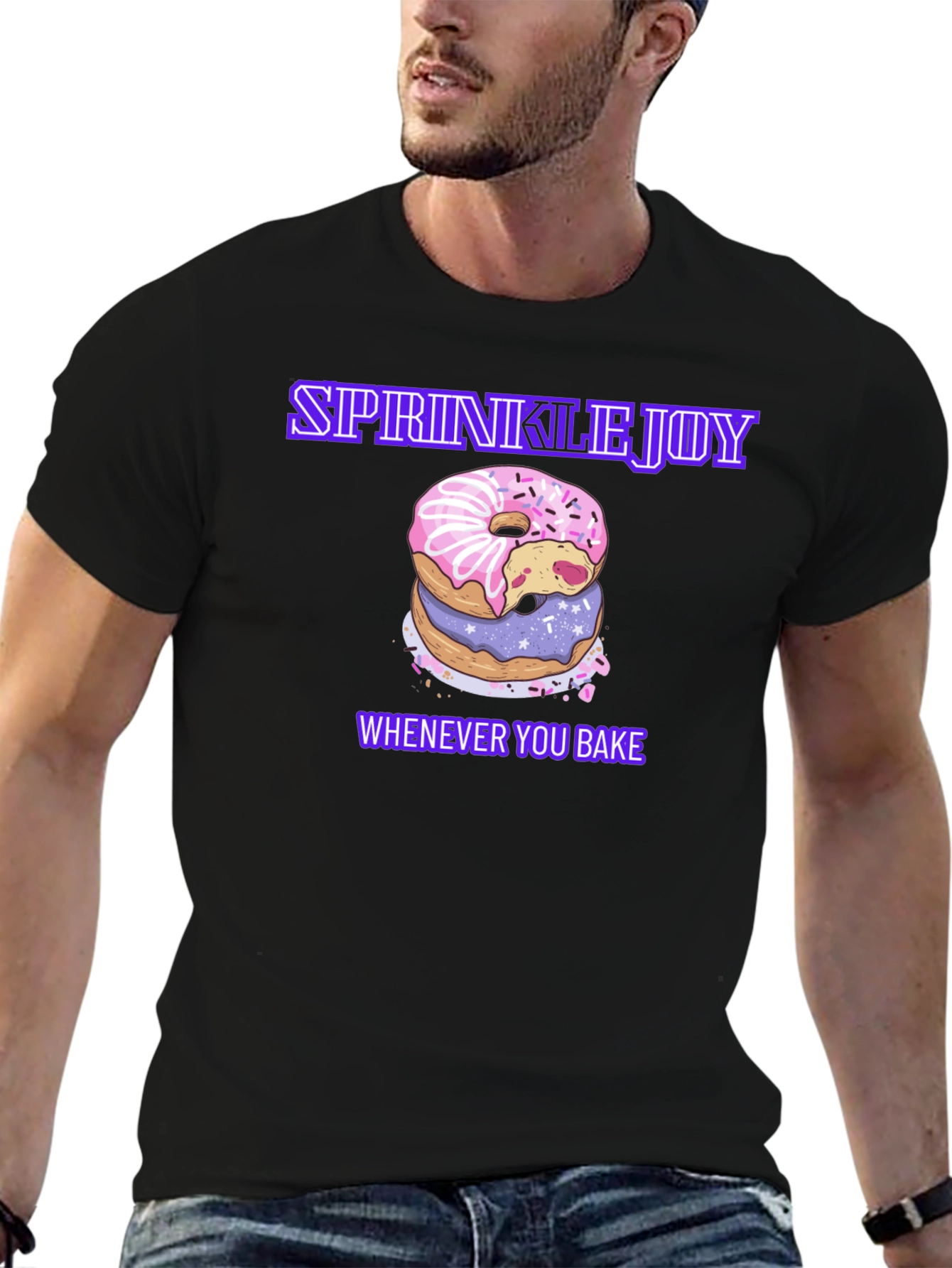 Sprinkle Joy Donut Stack Graphic T-Shirt