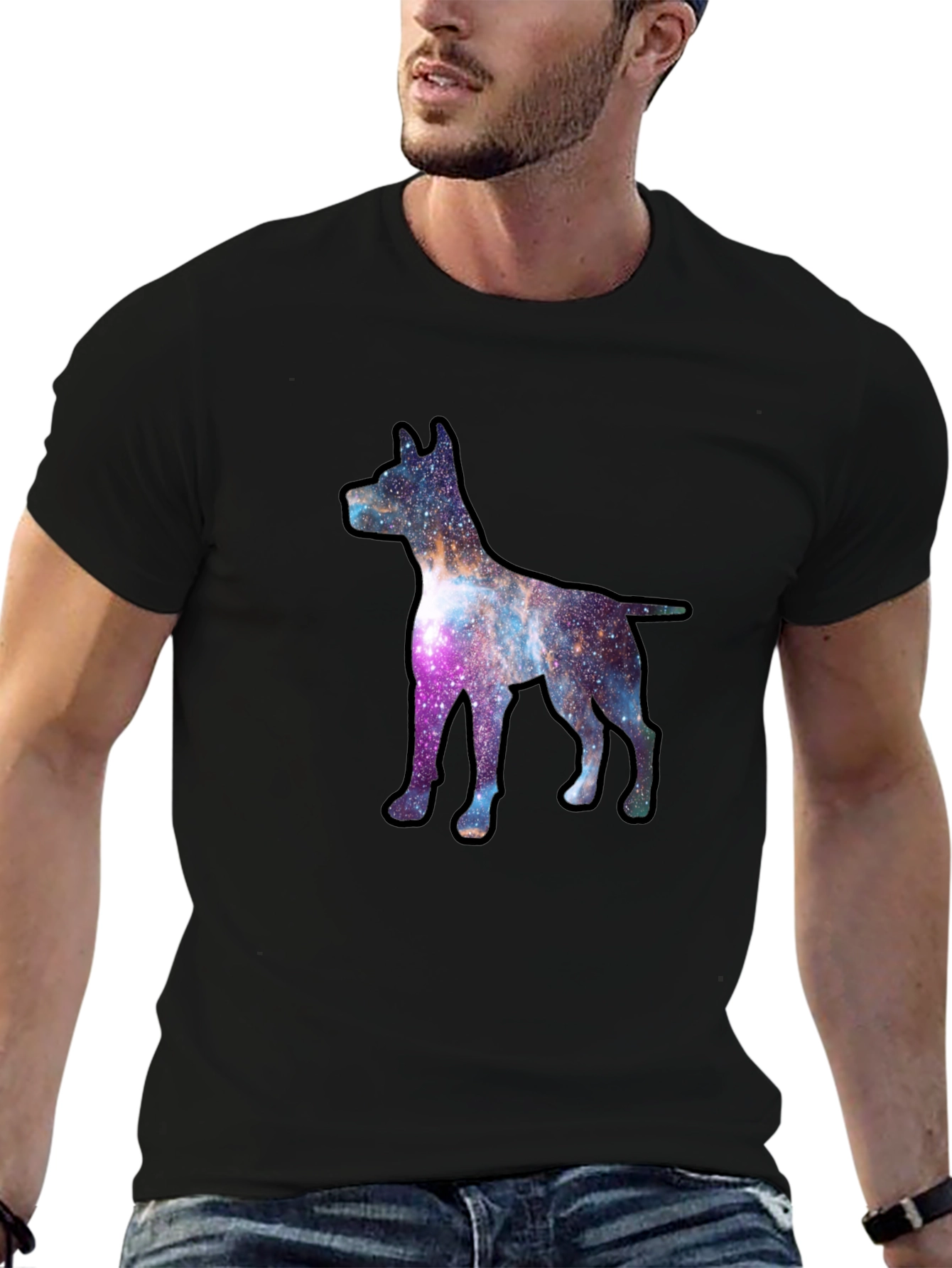 Galaxy Dog Graphic Tee - Black
