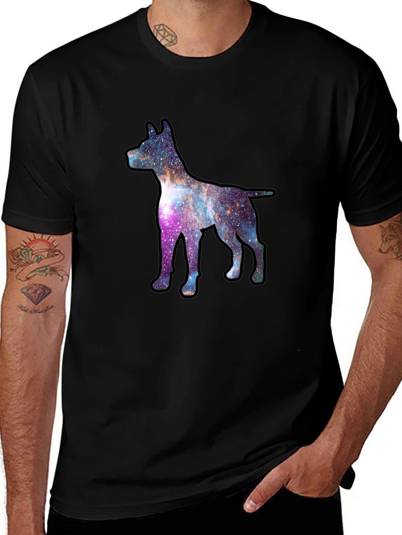Galaxy Dog Graphic Tee - Black