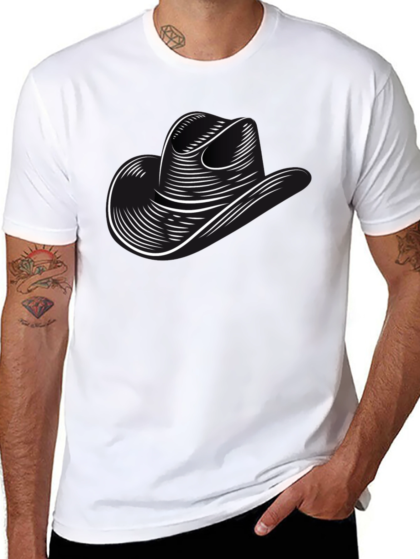 Cowboy Hat Graphic Tee - Classic Western Style