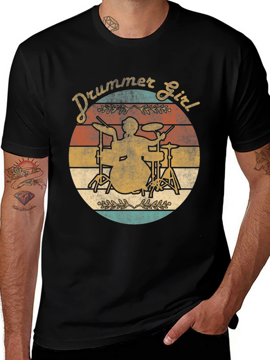 Drummer Girl Vintage T-Shirt