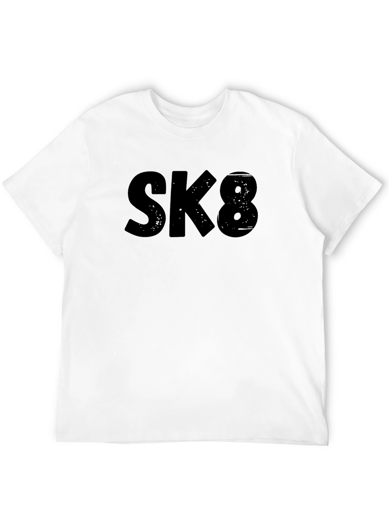 SK8 Graphic Tee - Bold Black Skateboard T-Shirt