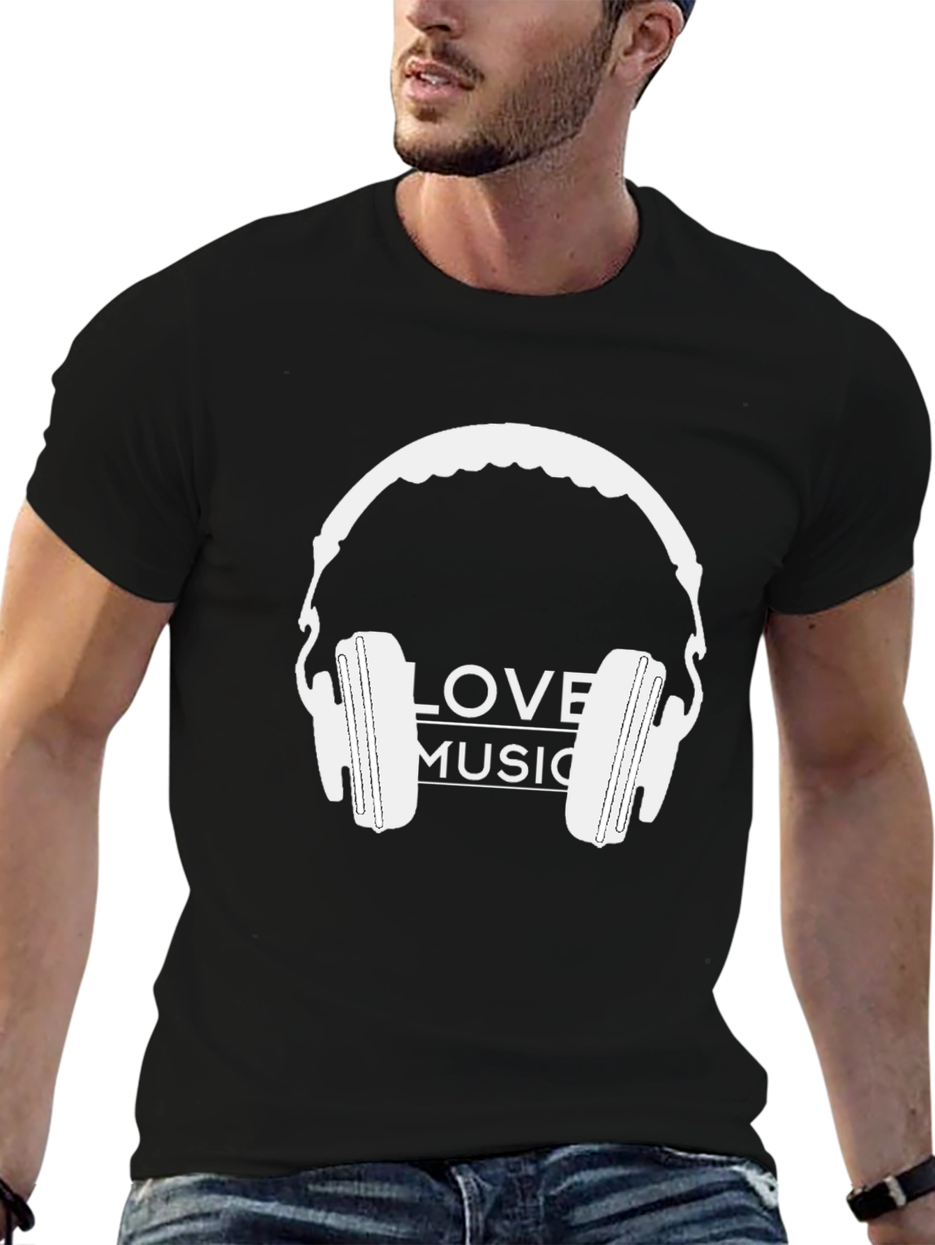 Love Music Headphones Graphic T-Shirt