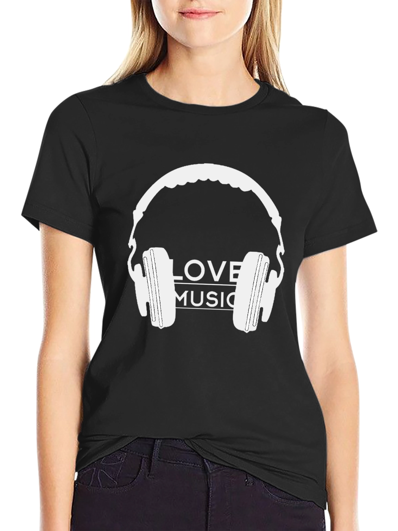Love Music Headphones Graphic T-Shirt