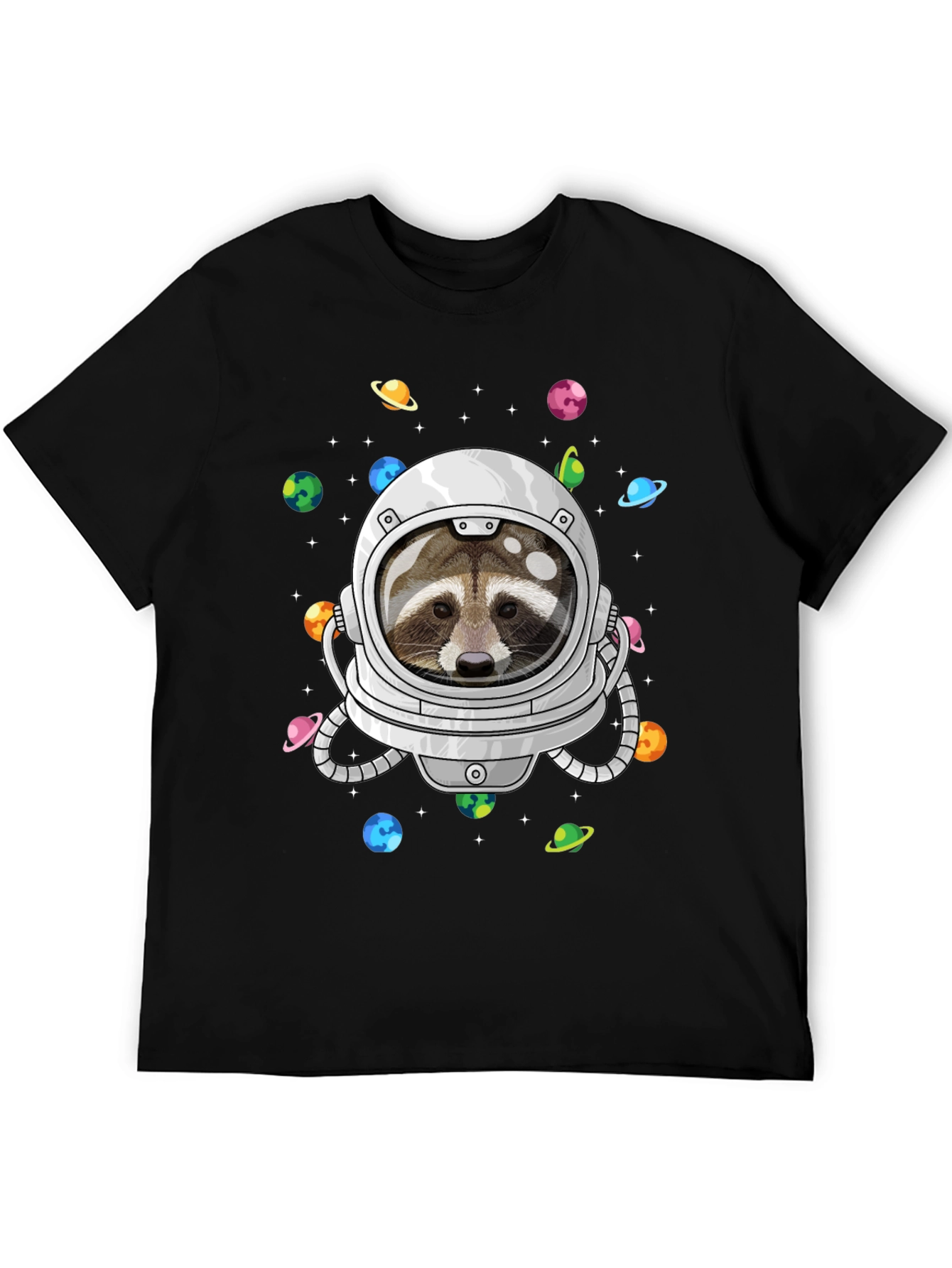 Astronaut Raccoon Graphic Tee - Space Adventure Shirt