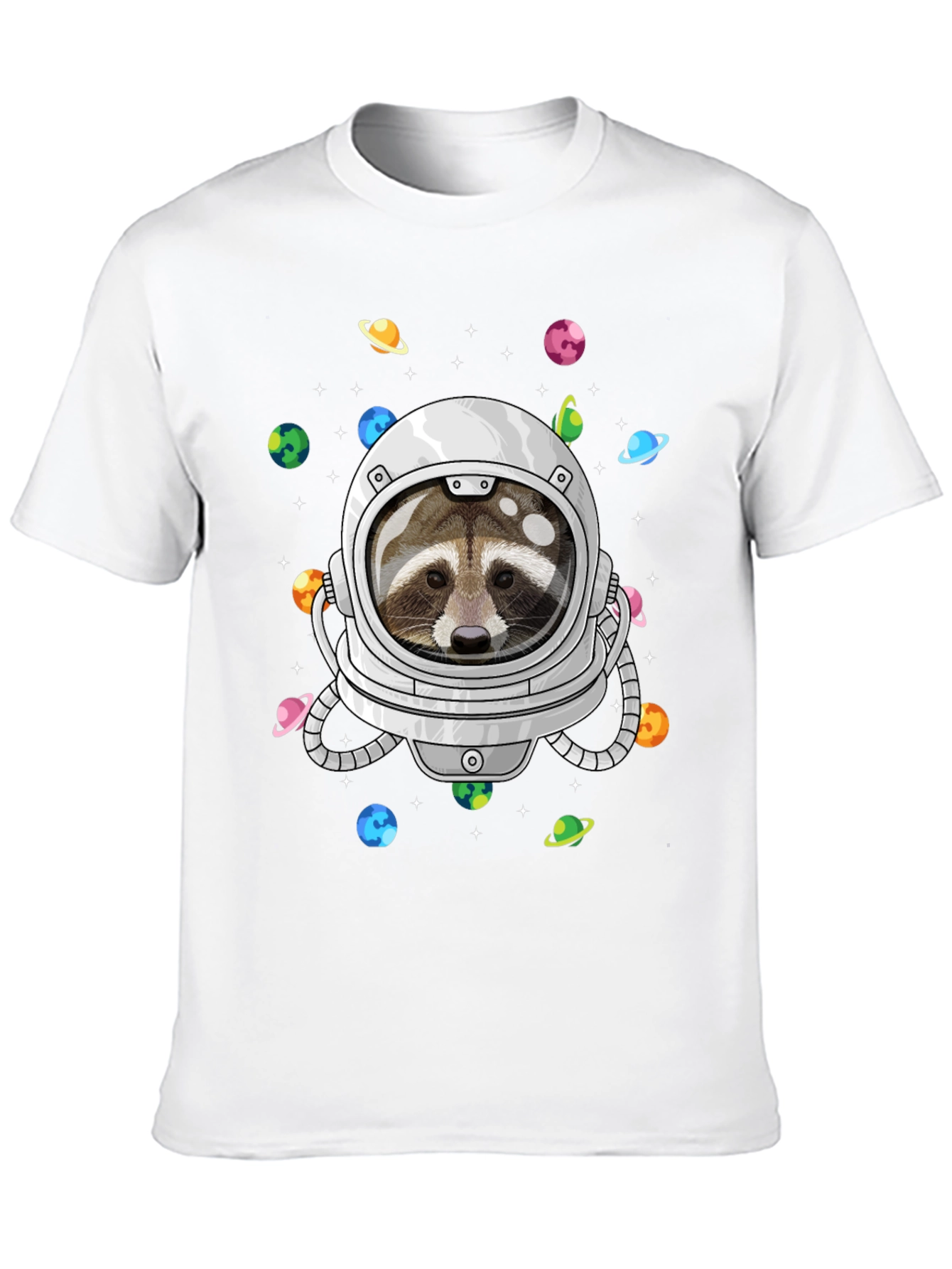 Astronaut Raccoon Graphic Tee - Space Adventure Shirt
