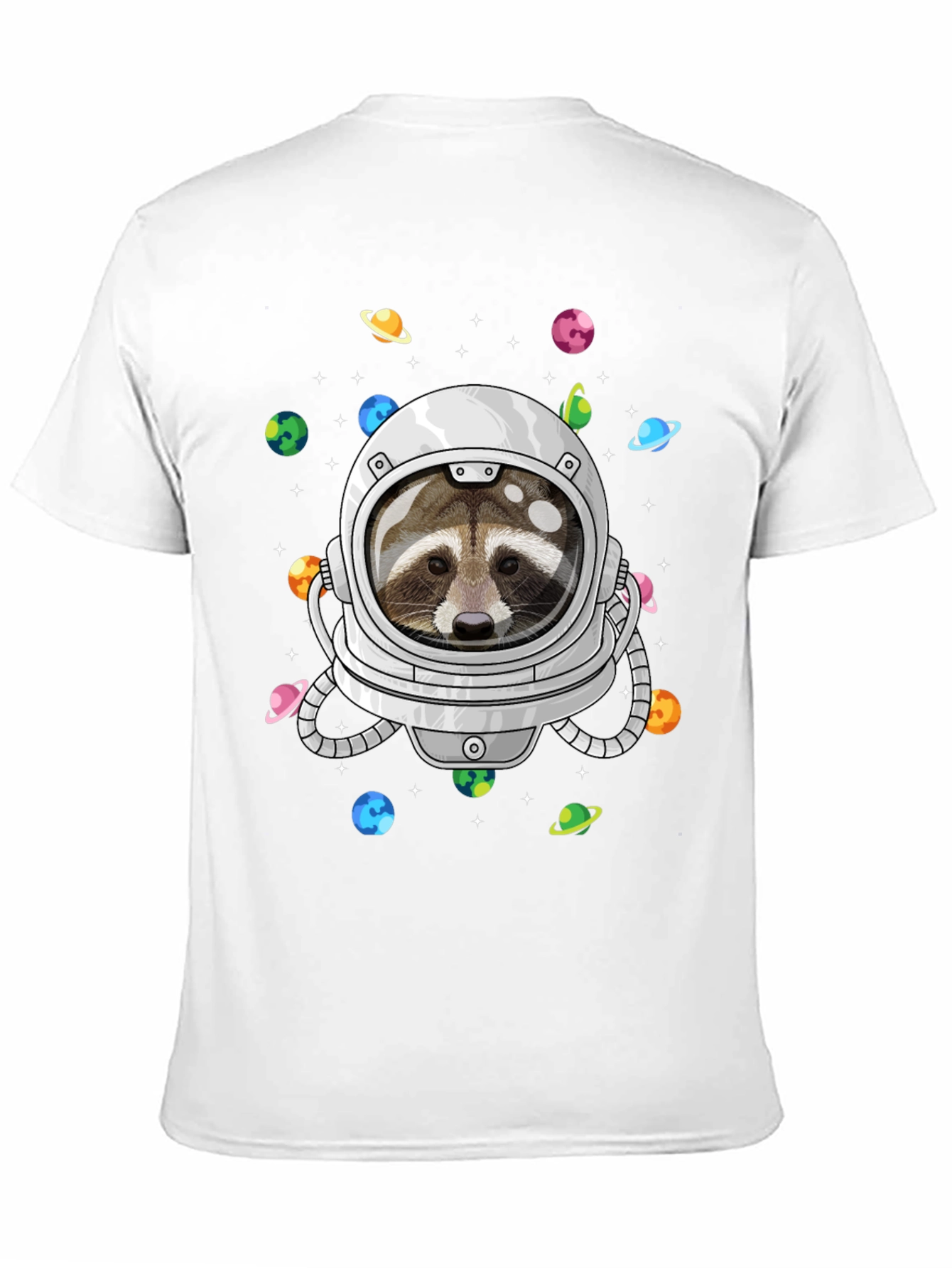 Astronaut Raccoon Graphic Tee - Space Adventure Shirt