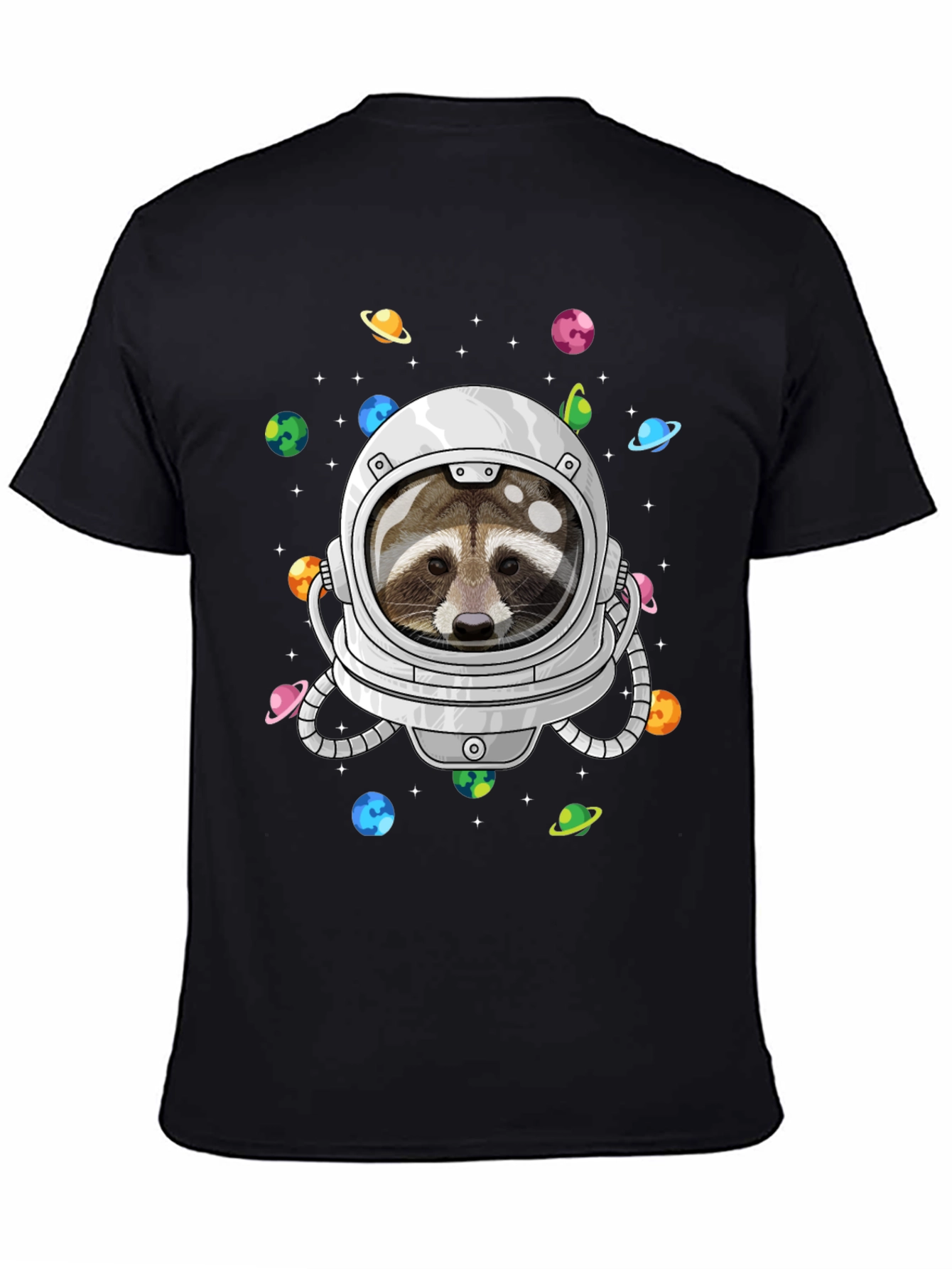 Astronaut Raccoon Graphic Tee - Space Adventure Shirt