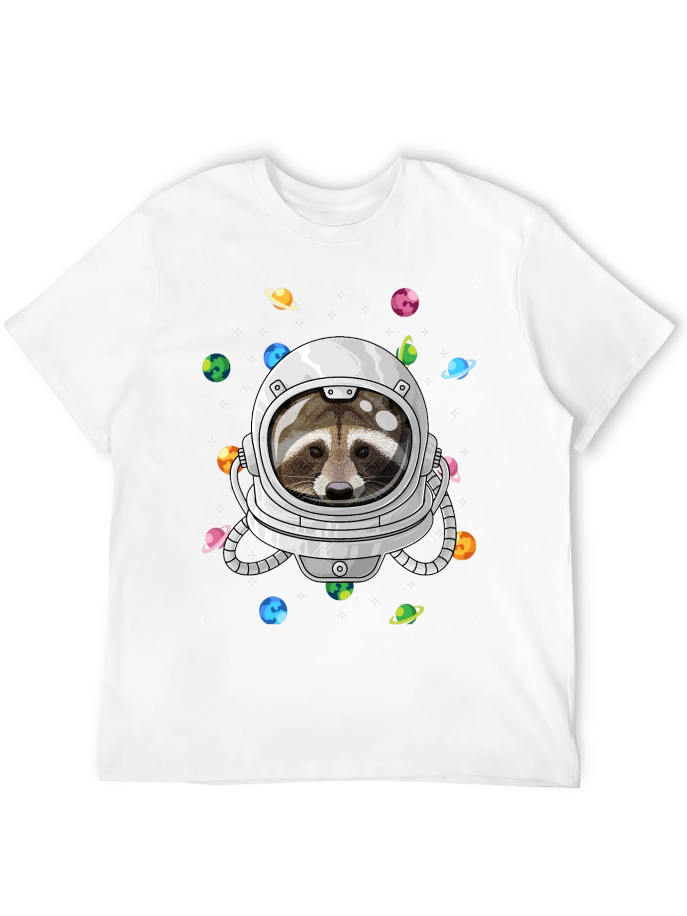 Astronaut Raccoon Graphic Tee - Space Adventure Shirt