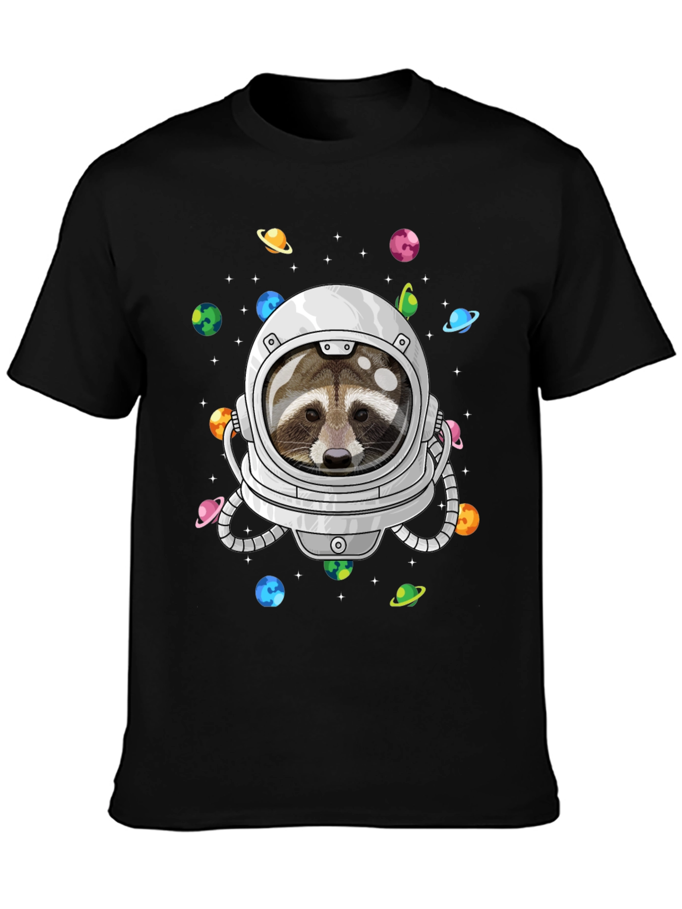 Astronaut Raccoon Graphic Tee - Space Adventure Shirt
