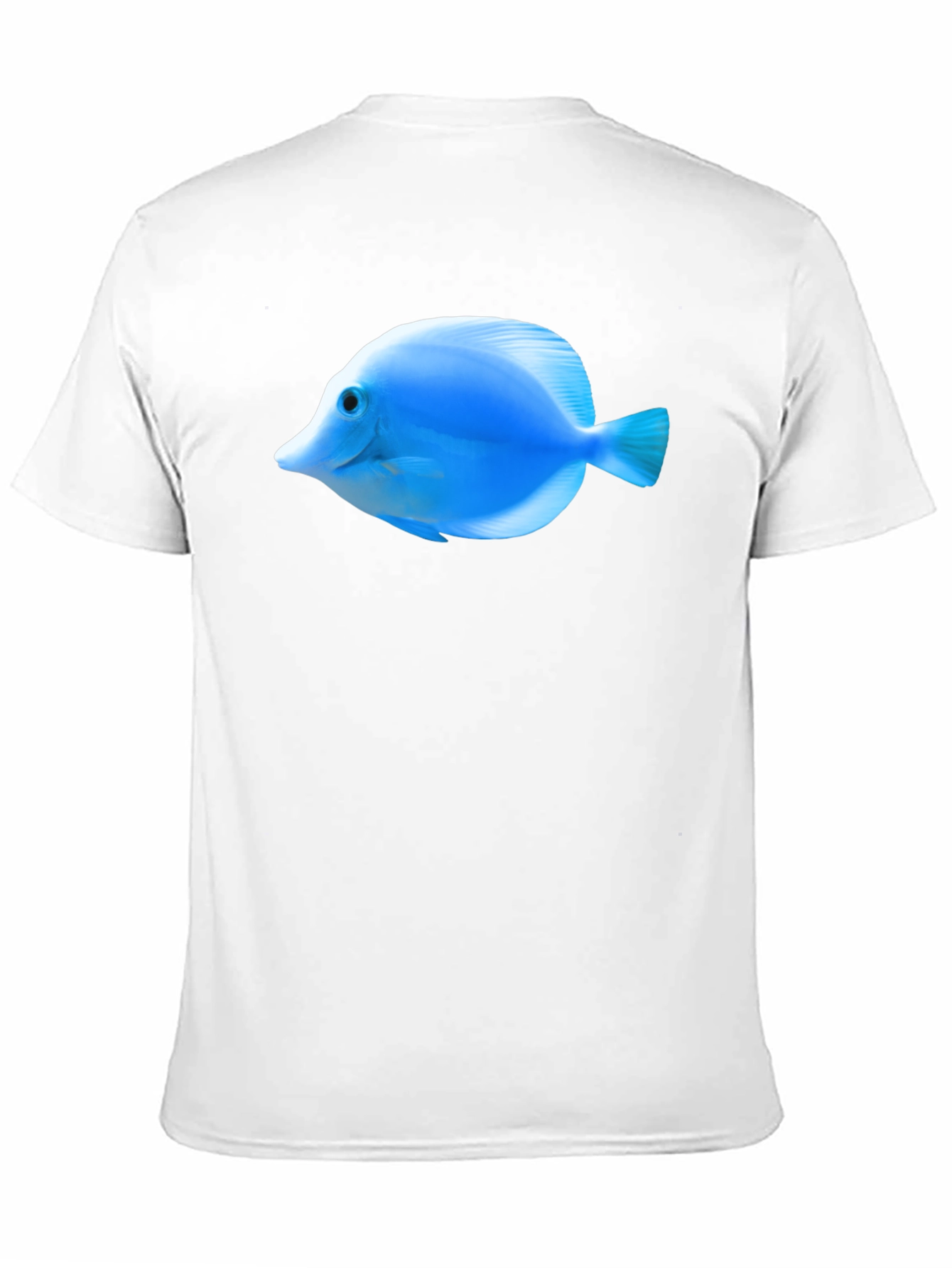 Blue Tang Fish Graphic Tee - Black Cotton T-Shirt