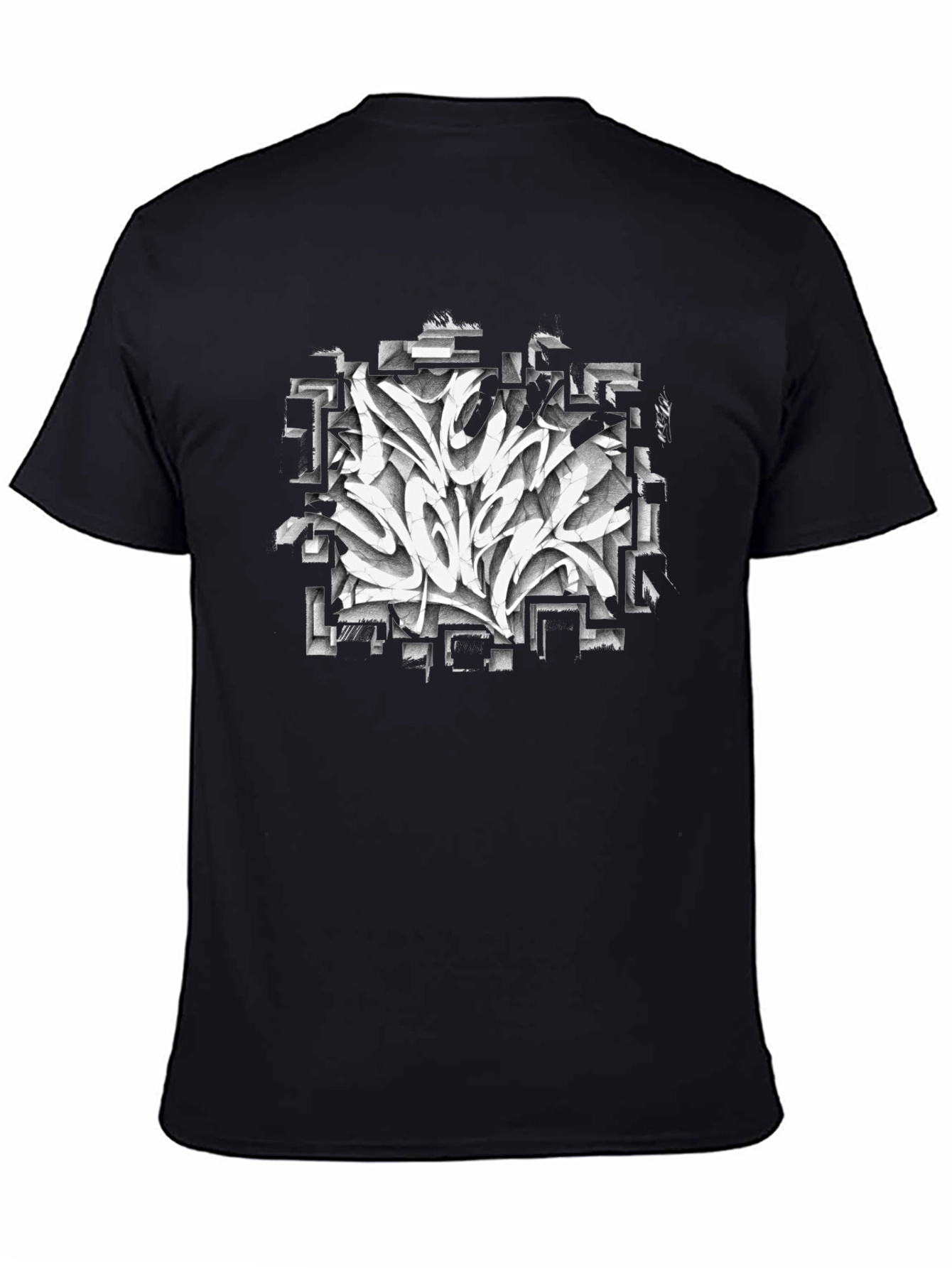 Abstract Graffiti Art Graphic Black T-Shirt