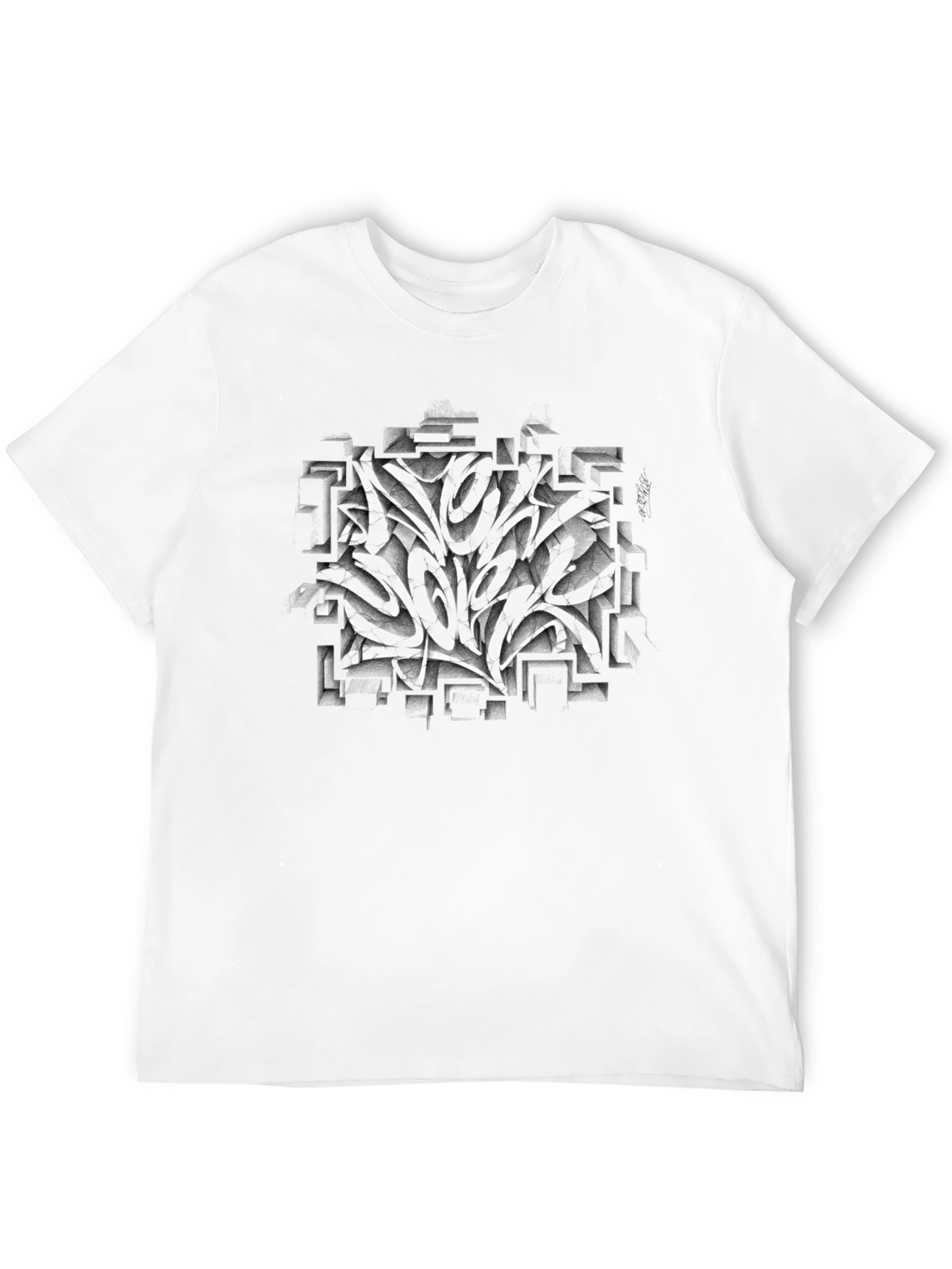 Abstract Graffiti Art Graphic Black T-Shirt