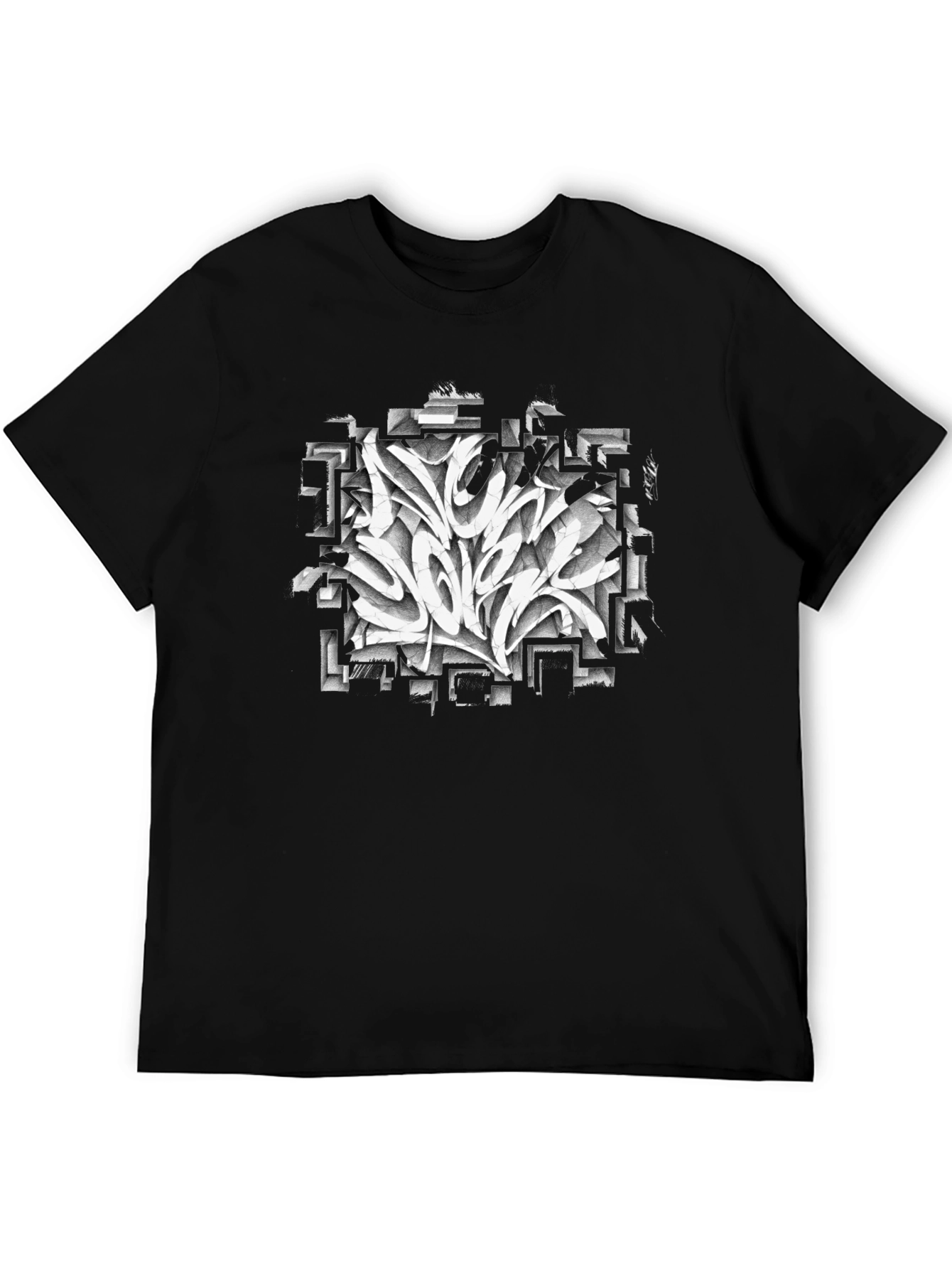 Abstract Graffiti Art Graphic Black T-Shirt