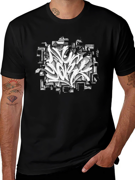 Abstract Graffiti Art Graphic Black T-Shirt