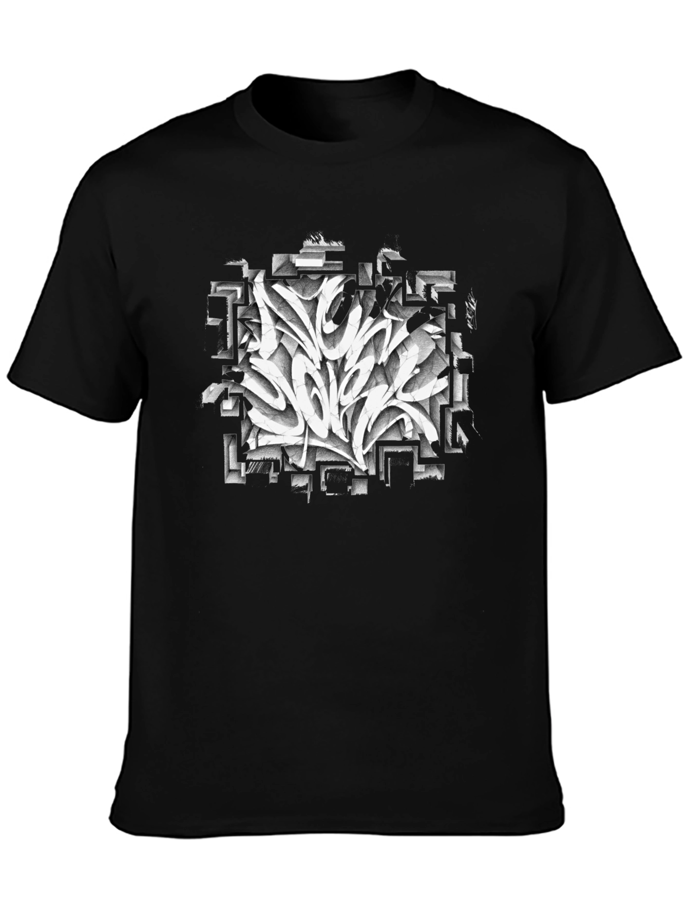 Abstract Graffiti Art Graphic Black T-Shirt