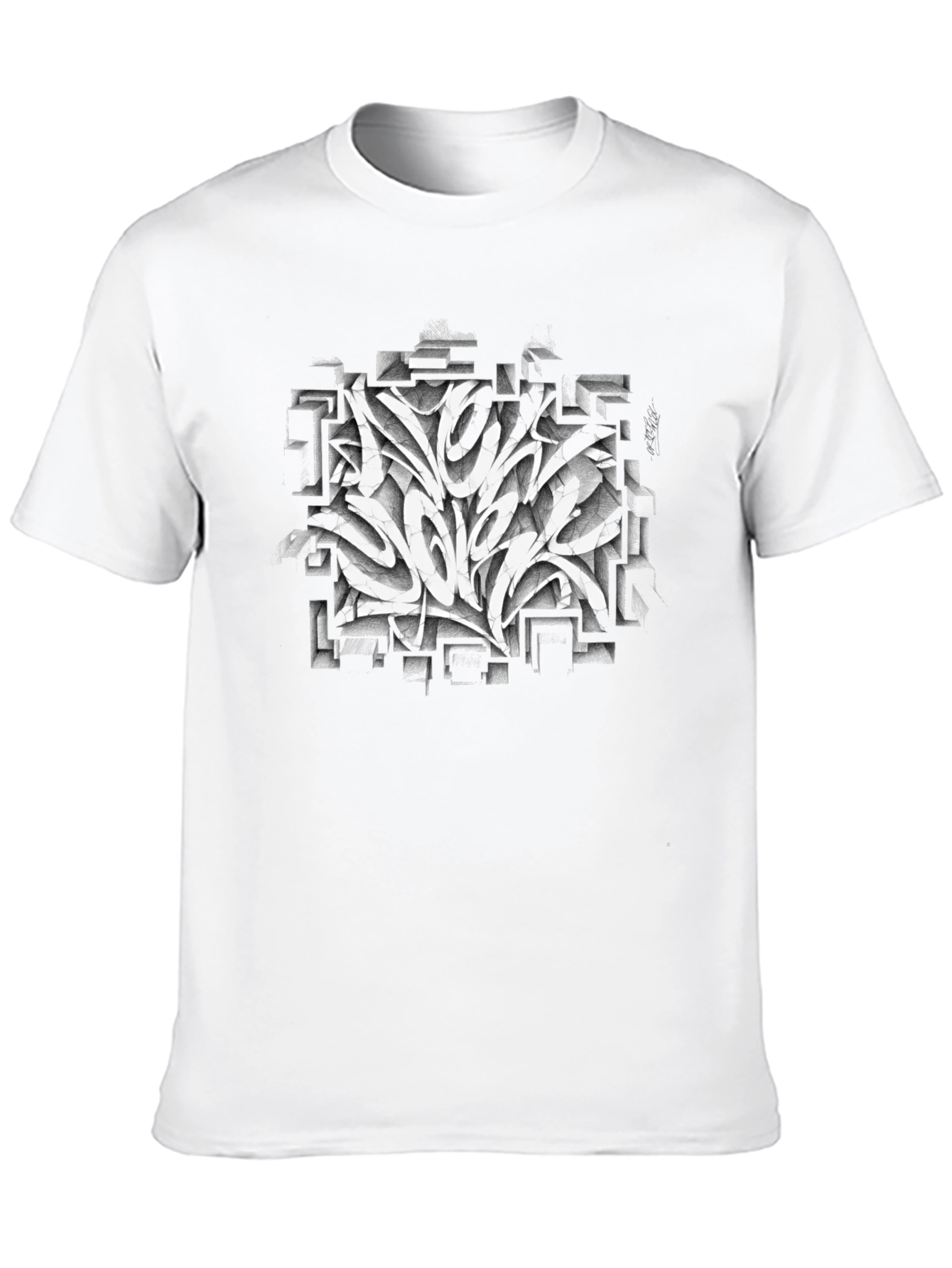 Abstract Graffiti Art Graphic Black T-Shirt