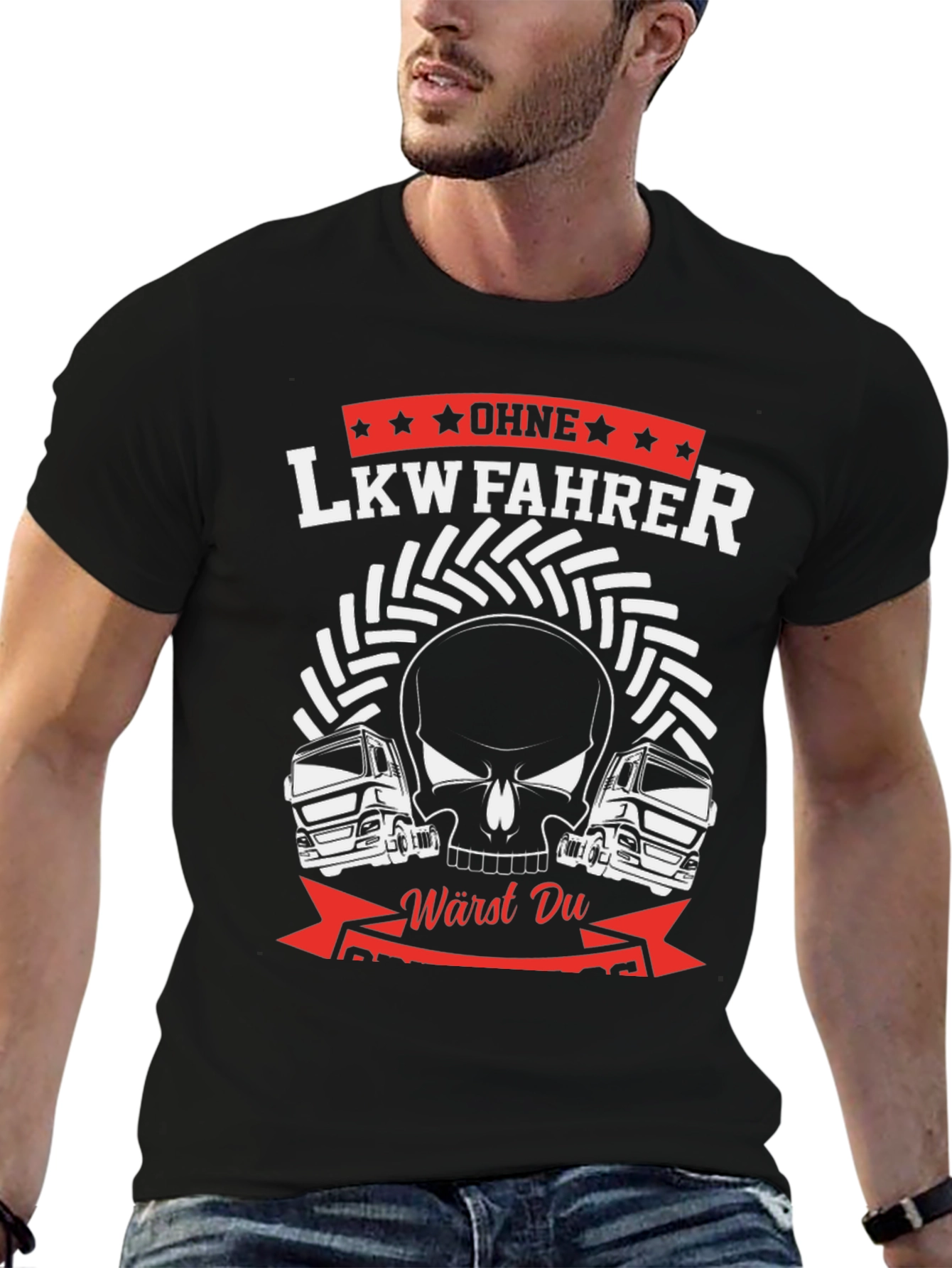 Trucker Skull Graphic Tee