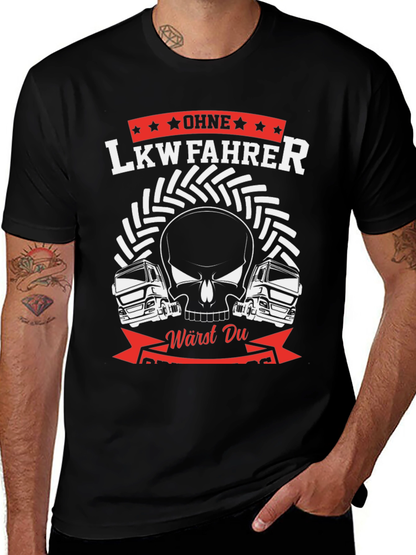 Trucker Skull Graphic Tee