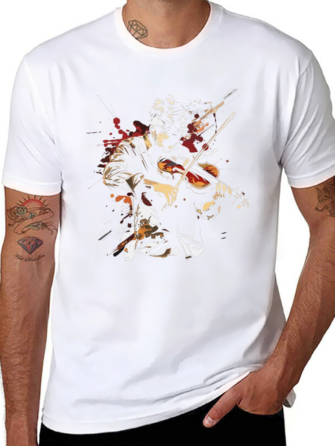 Violinist Graphic Tee - Artistic Music Lovers Shirt