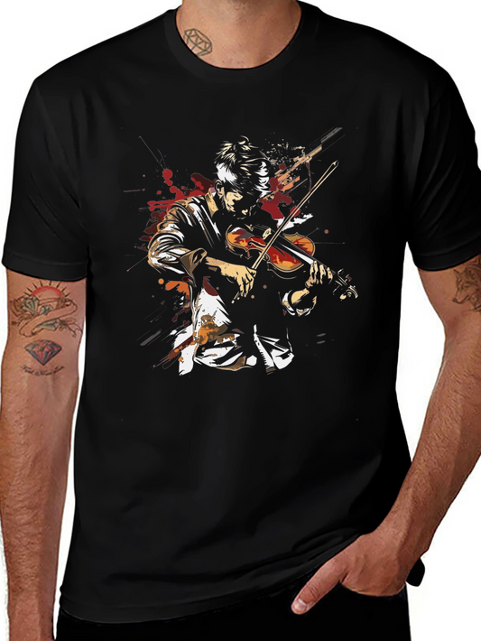 Violinist Graphic Tee - Artistic Music Lovers Shirt
