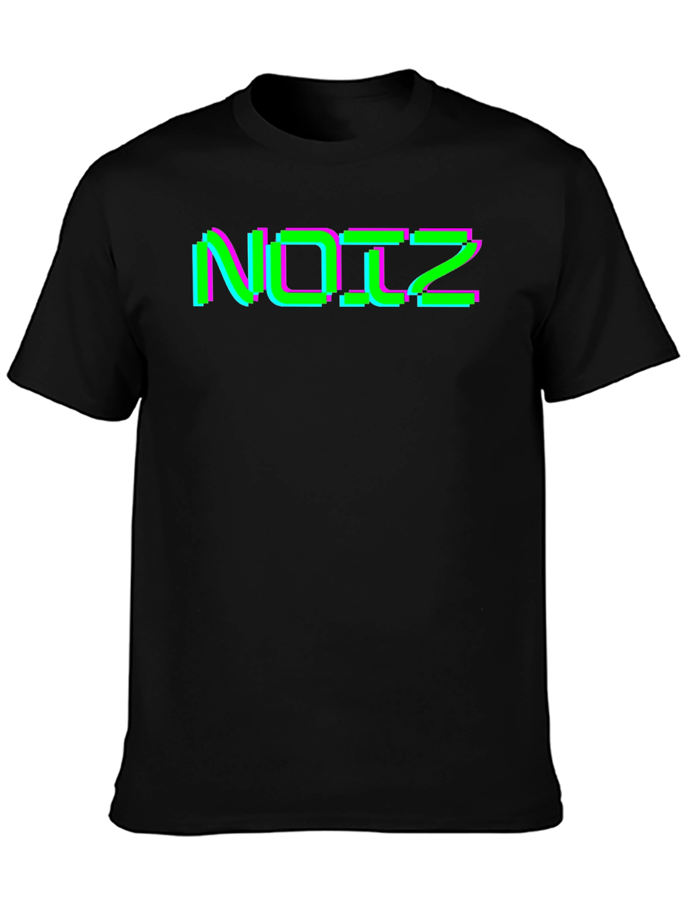 Retro Glitch Noiz Black T-Shirt