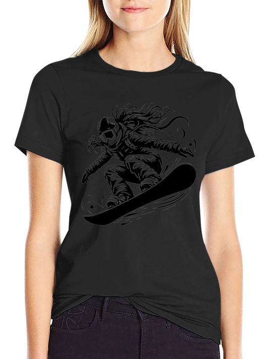 Snowboarder Graphic Tee - Black Casual Shirt