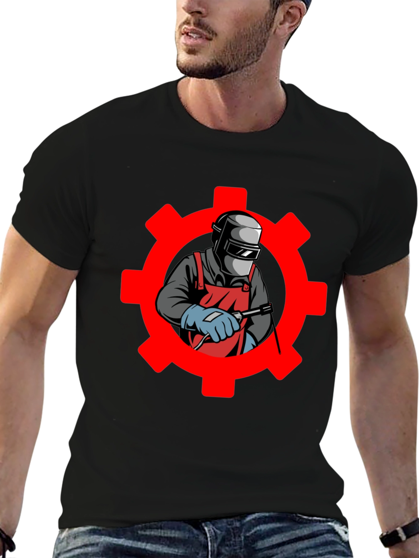 Welder Gear Graphic T-Shirt - Black Cotton Tee