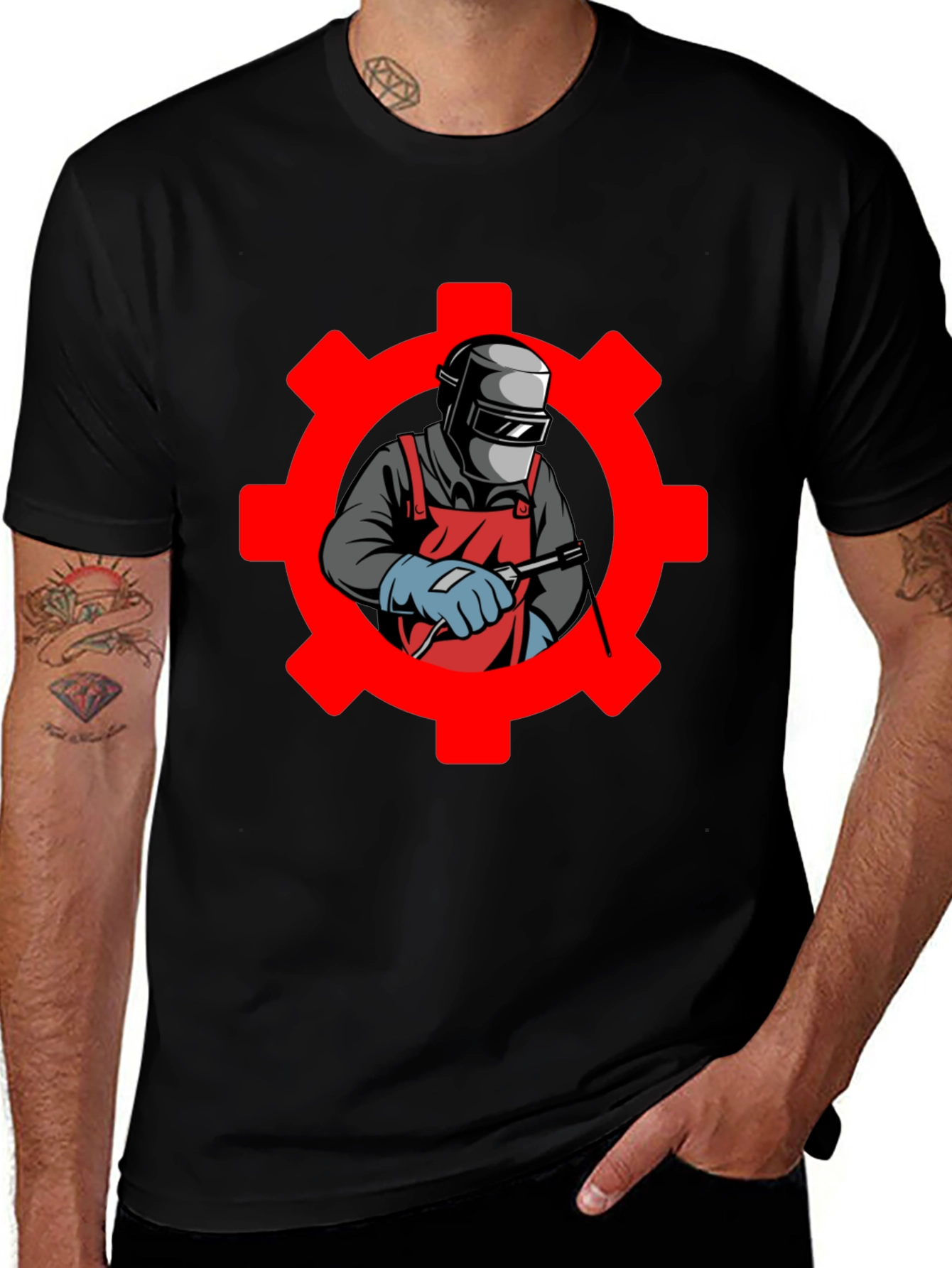 Welder Gear Graphic T-Shirt - Black Cotton Tee