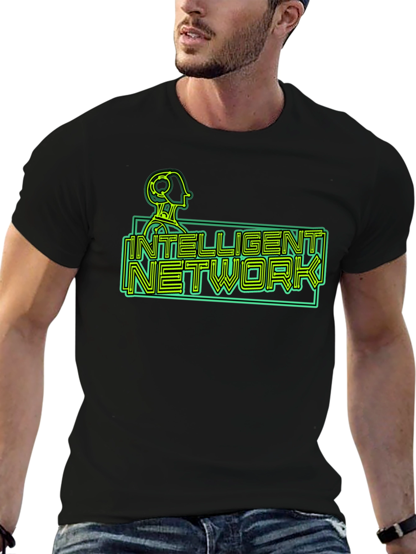 Intelligent Network T-Shirt - Retro Sci-Fi Design