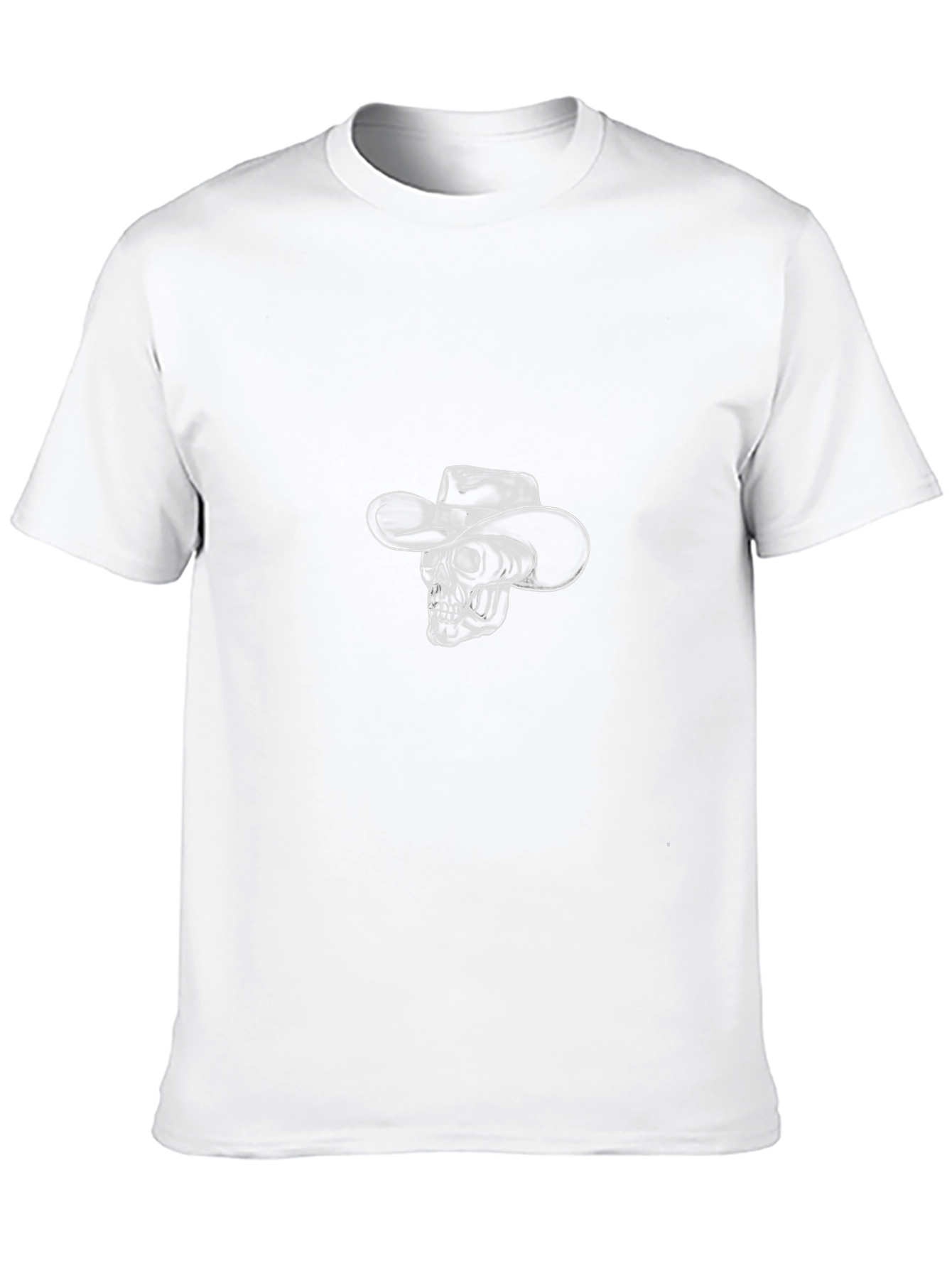 Skull Cowboy T-Shirt - Graphic Print Tee