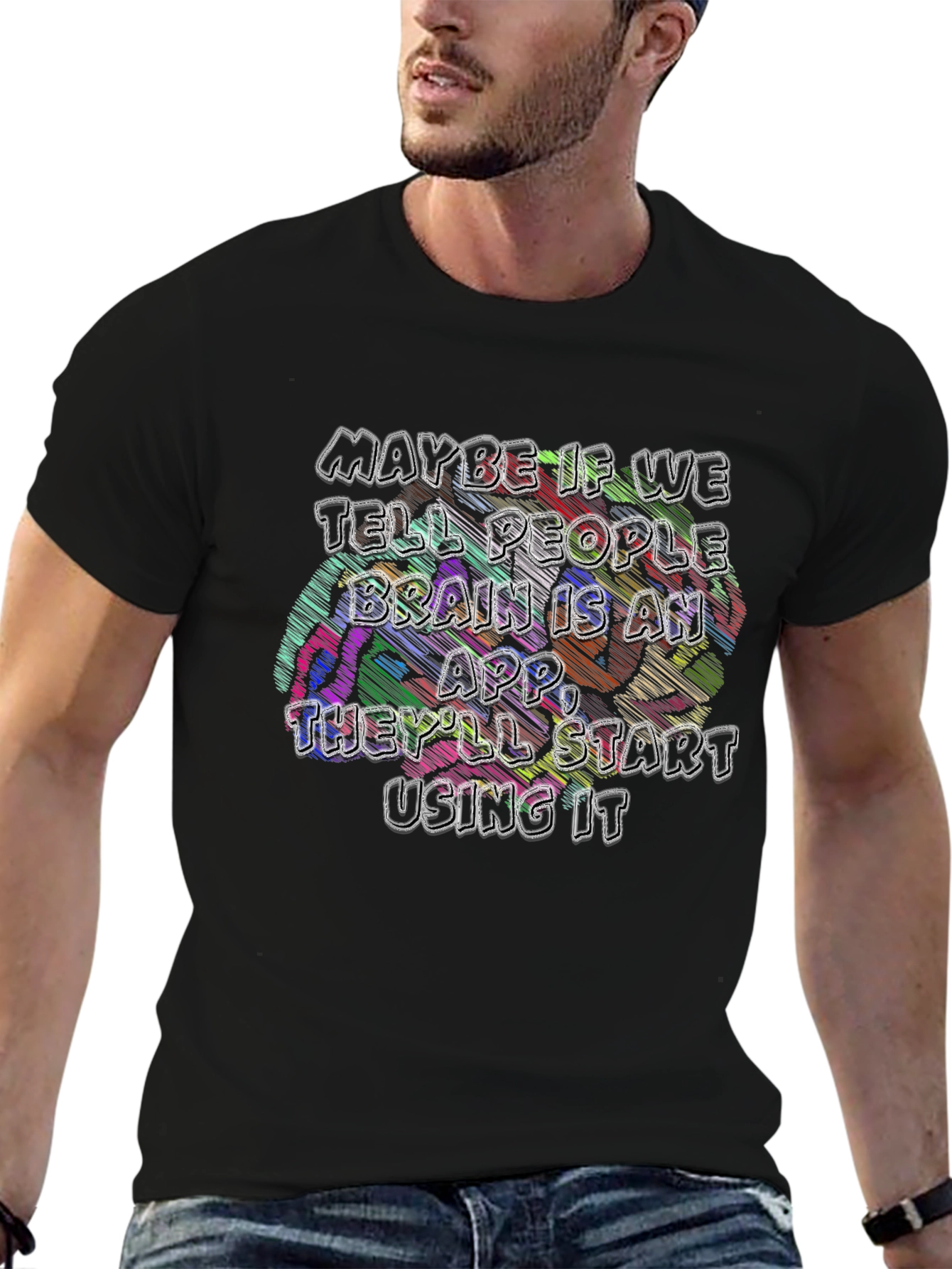 Brain App T-Shirt - Funny Graphic Tee