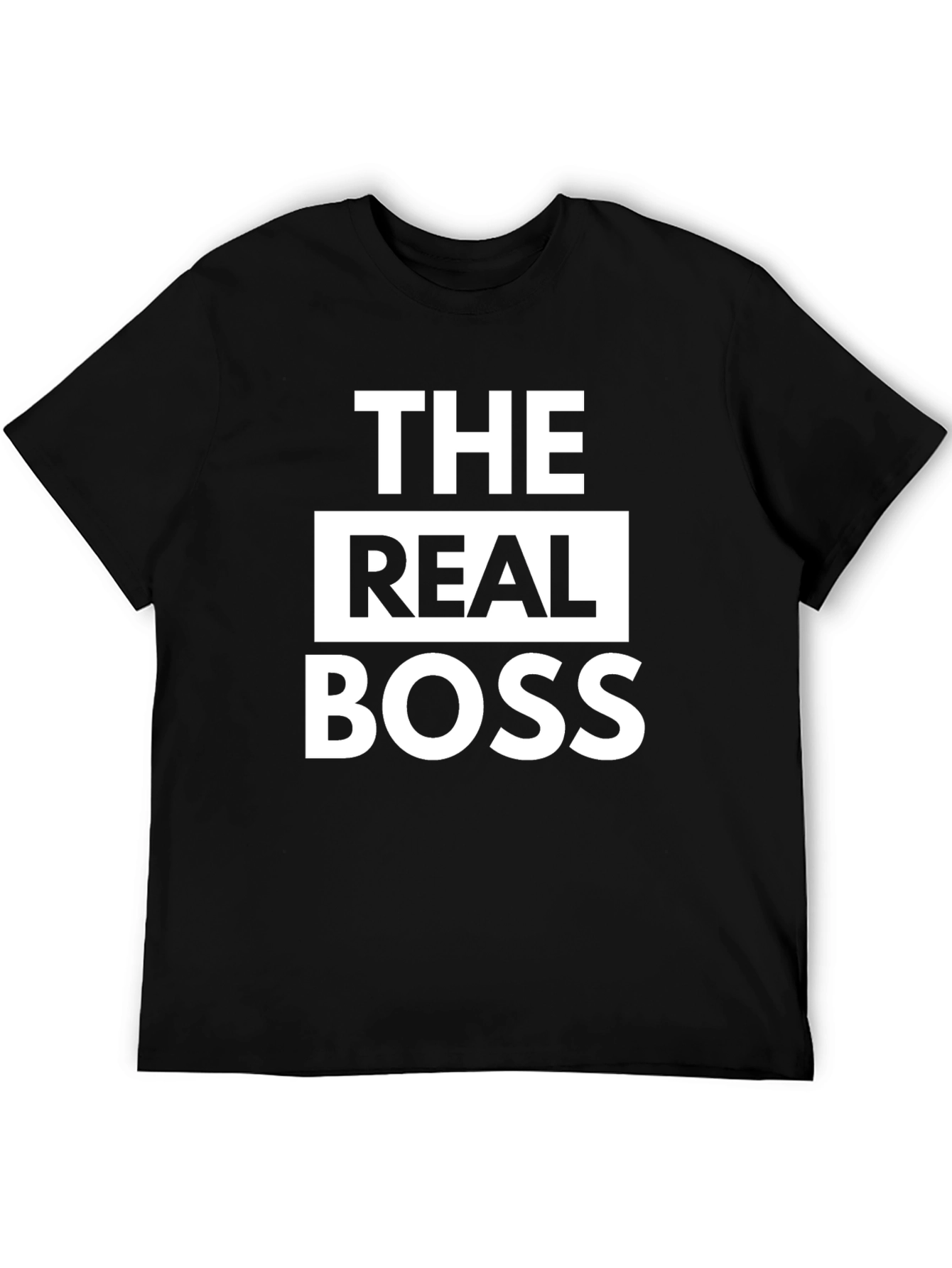The Real Boss Graphic Tee - Black Cotton T-Shirt