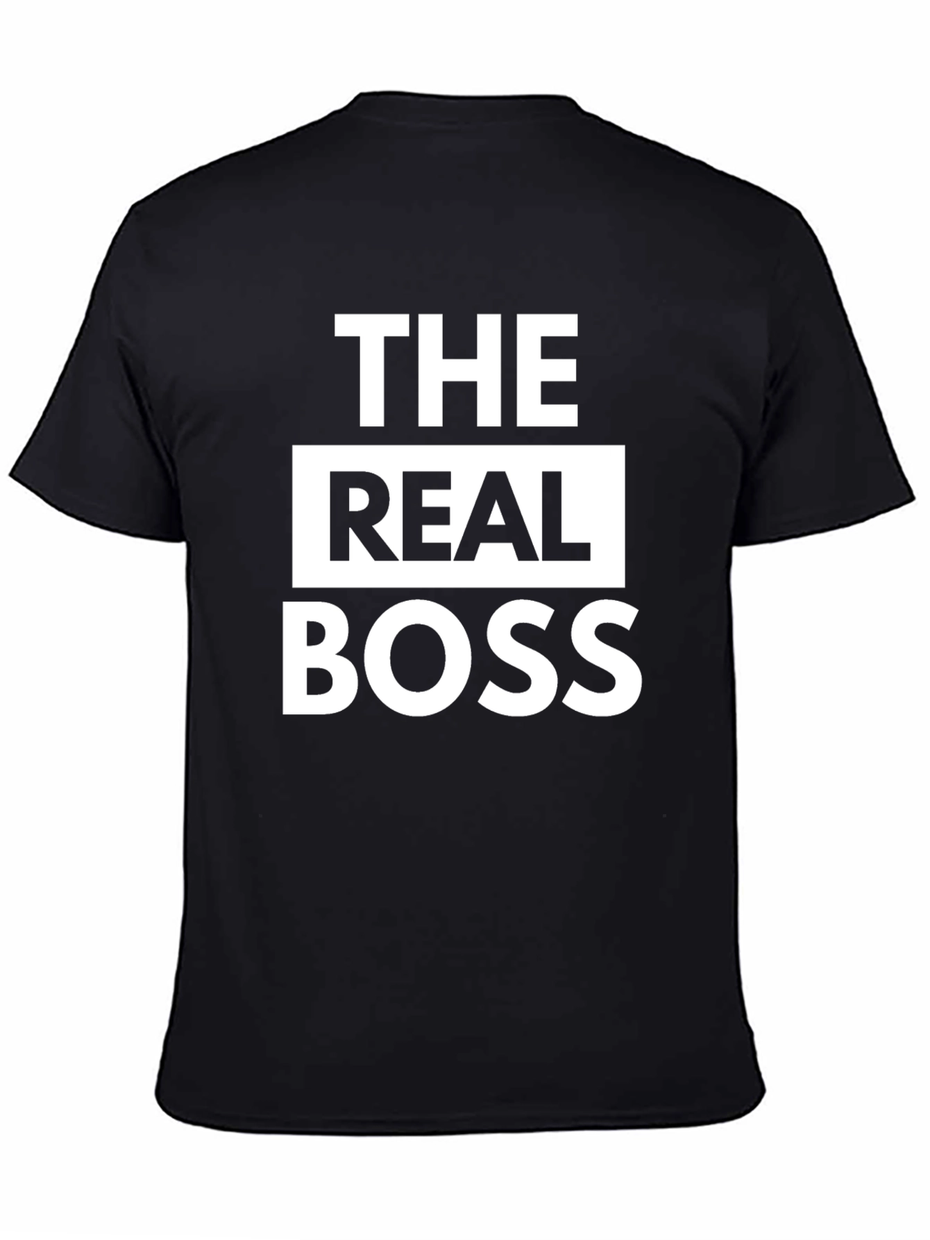 The Real Boss Graphic Tee - Black Cotton T-Shirt