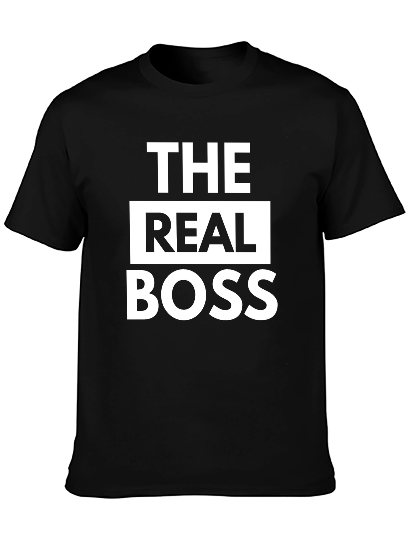The Real Boss Graphic Tee - Black Cotton T-Shirt