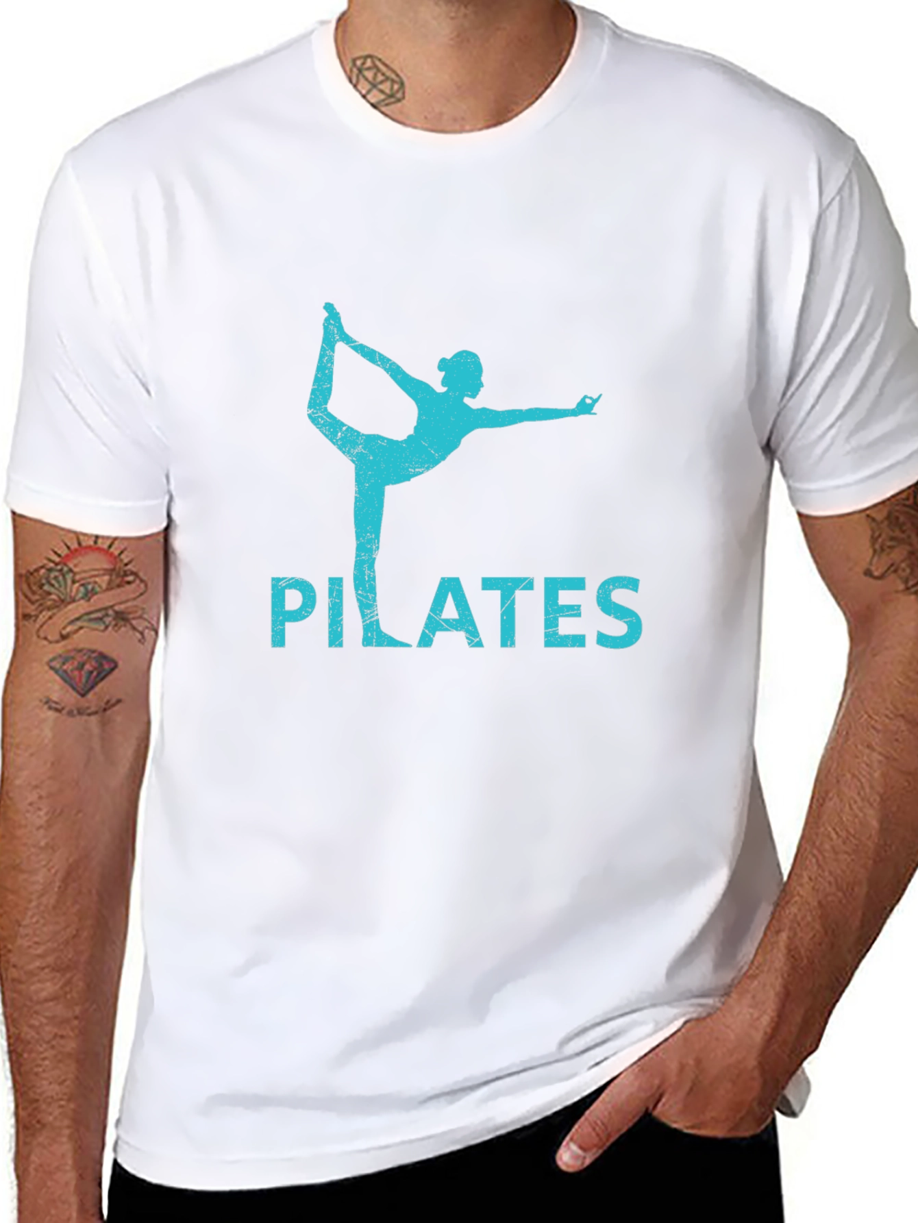 Pilates Pose Black T-Shirt