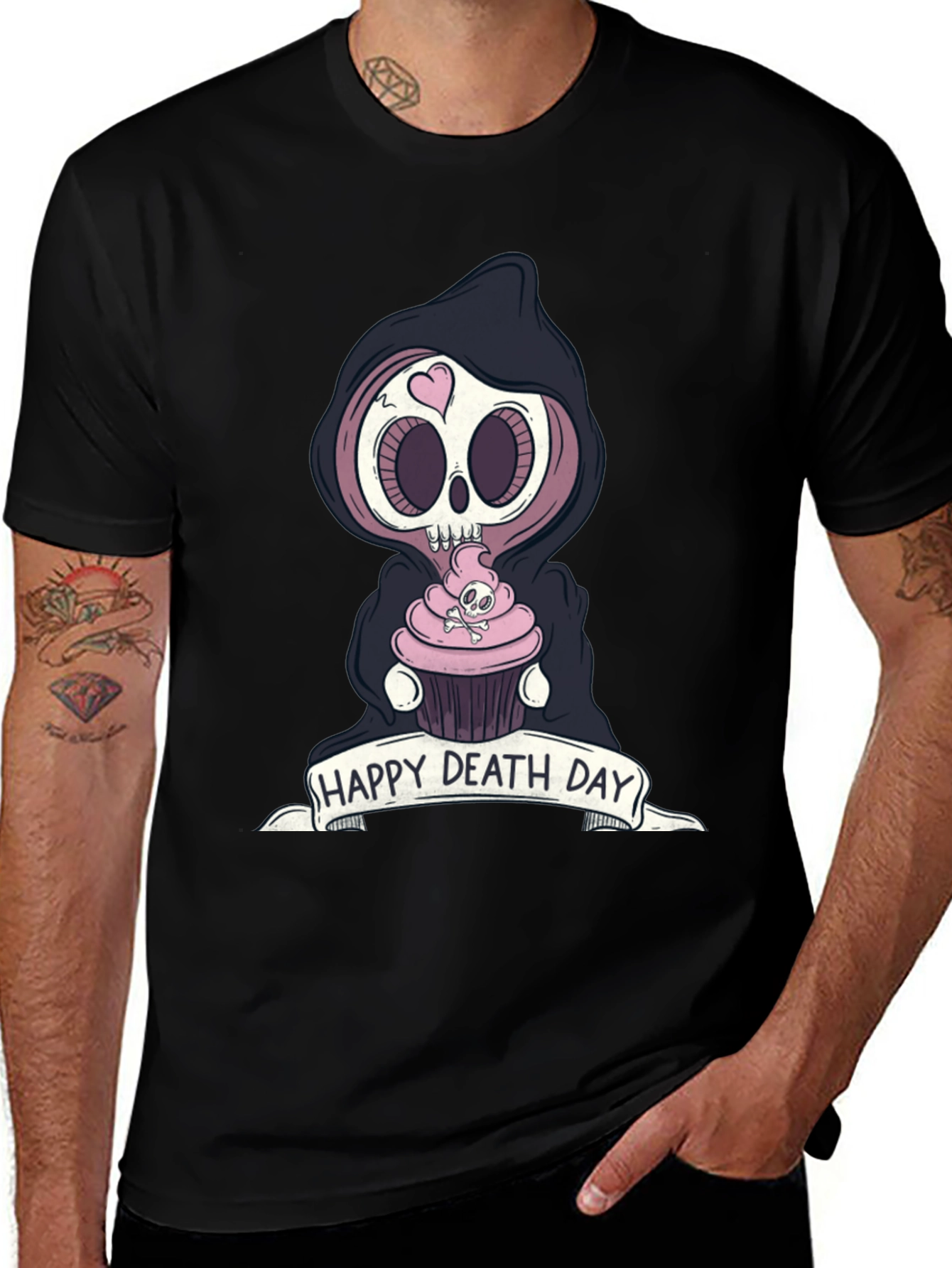 Happy Death Day Graphic Tee - Grim Reaper Cupcake