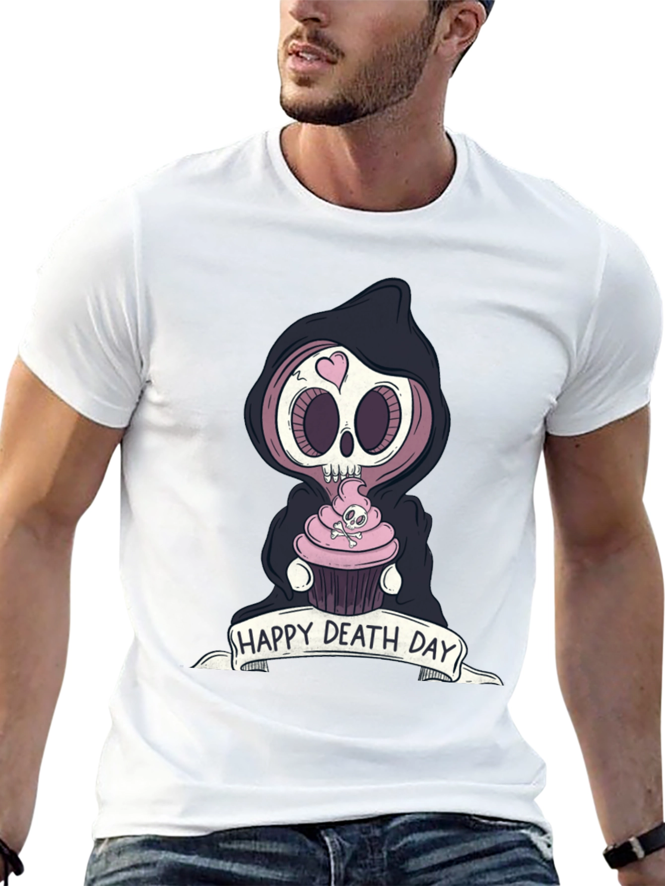 Happy Death Day Graphic Tee - Grim Reaper Cupcake