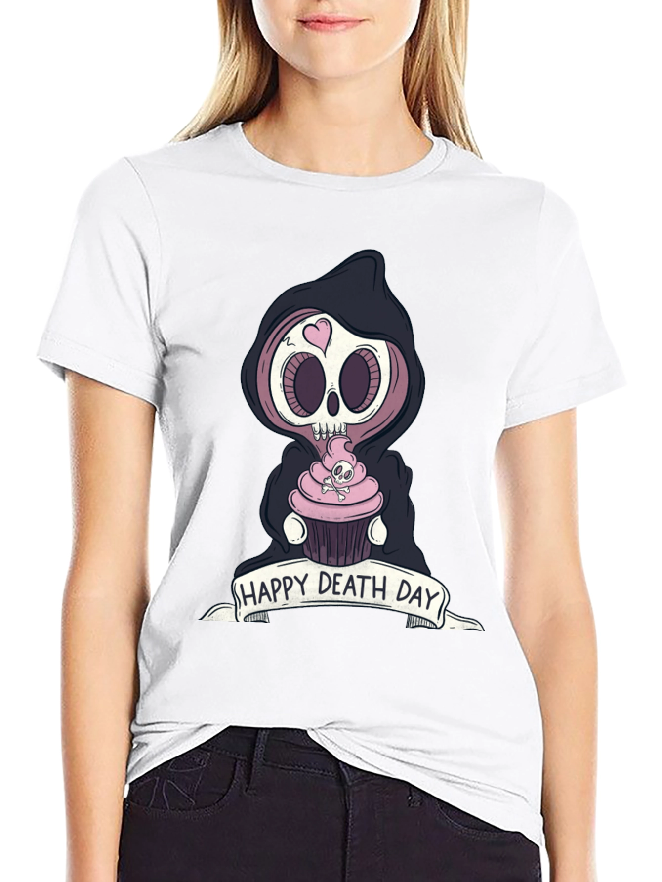 Happy Death Day Graphic Tee - Grim Reaper Cupcake
