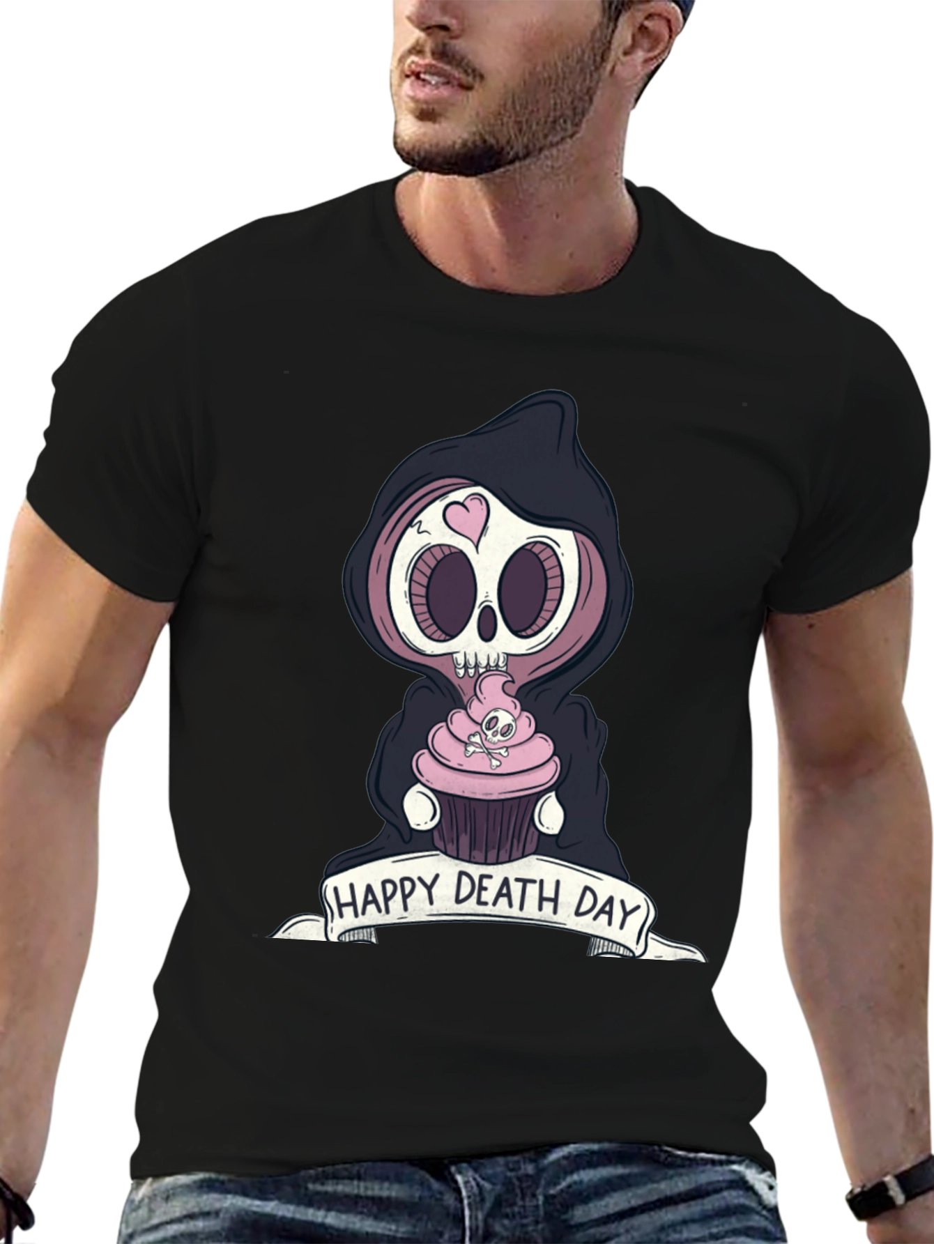 Happy Death Day Graphic Tee - Grim Reaper Cupcake
