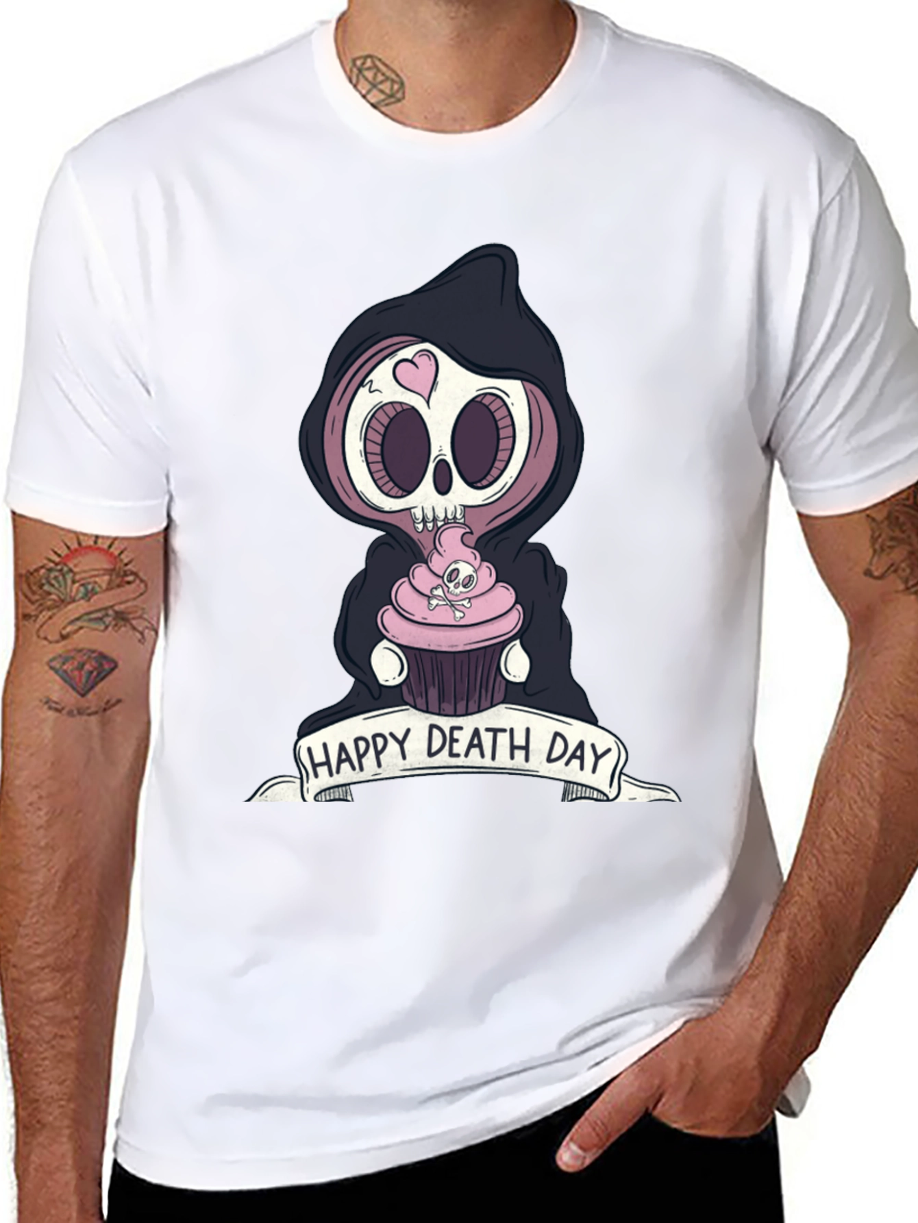 Happy Death Day Graphic Tee - Grim Reaper Cupcake