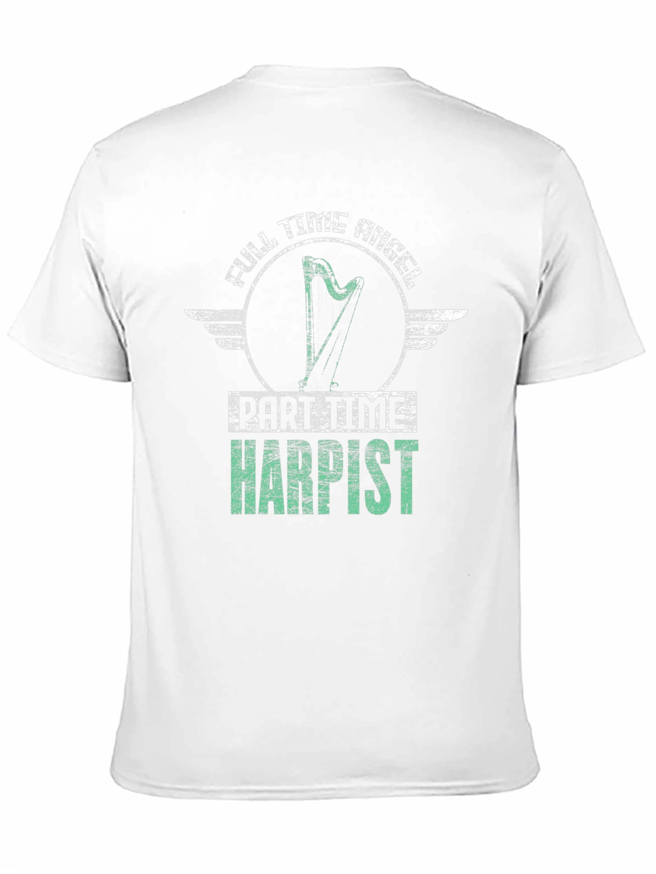 Full Time Angel Part Time Harpist Black T-Shirt