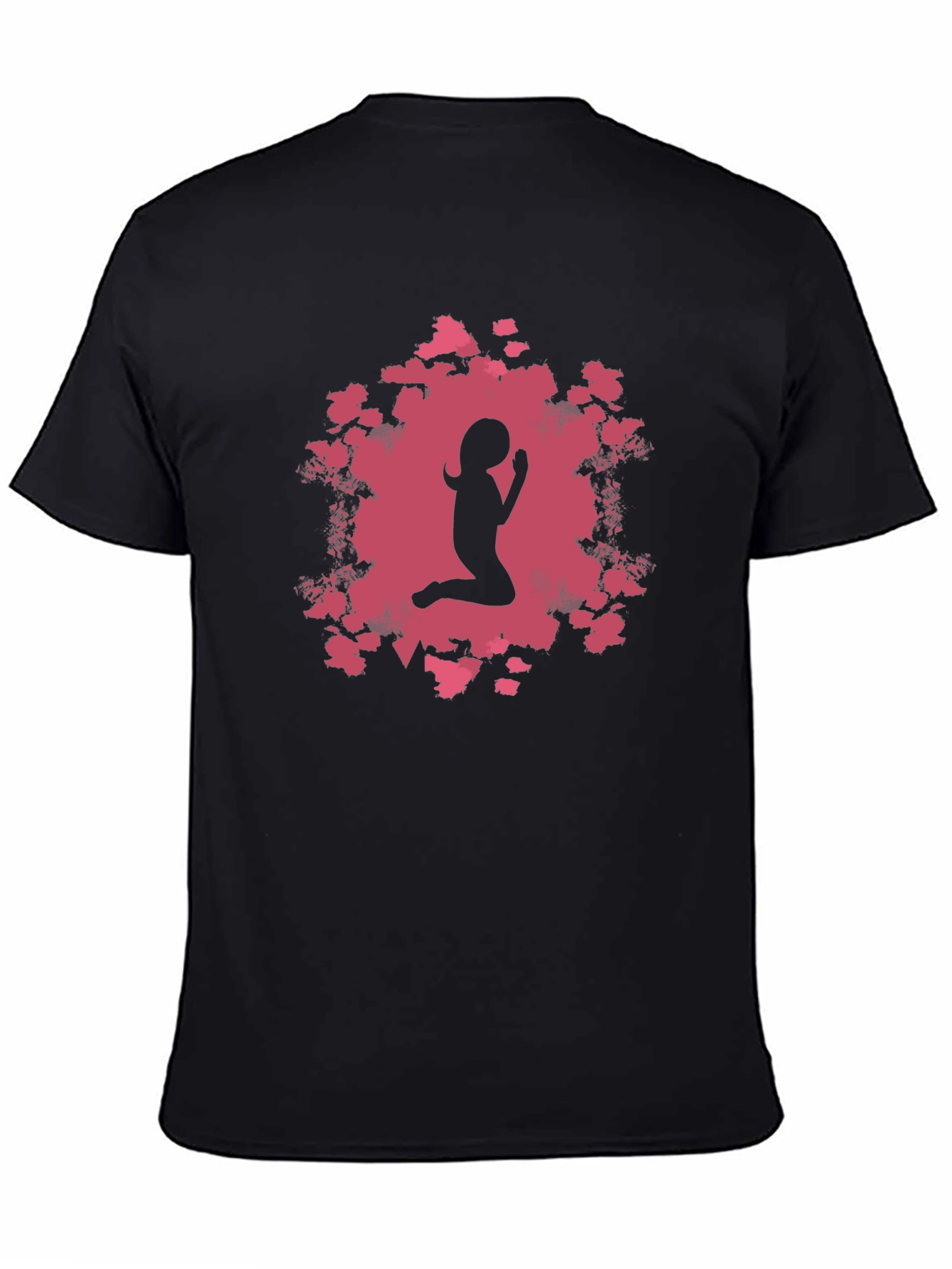Praying Girl Black T-Shirt