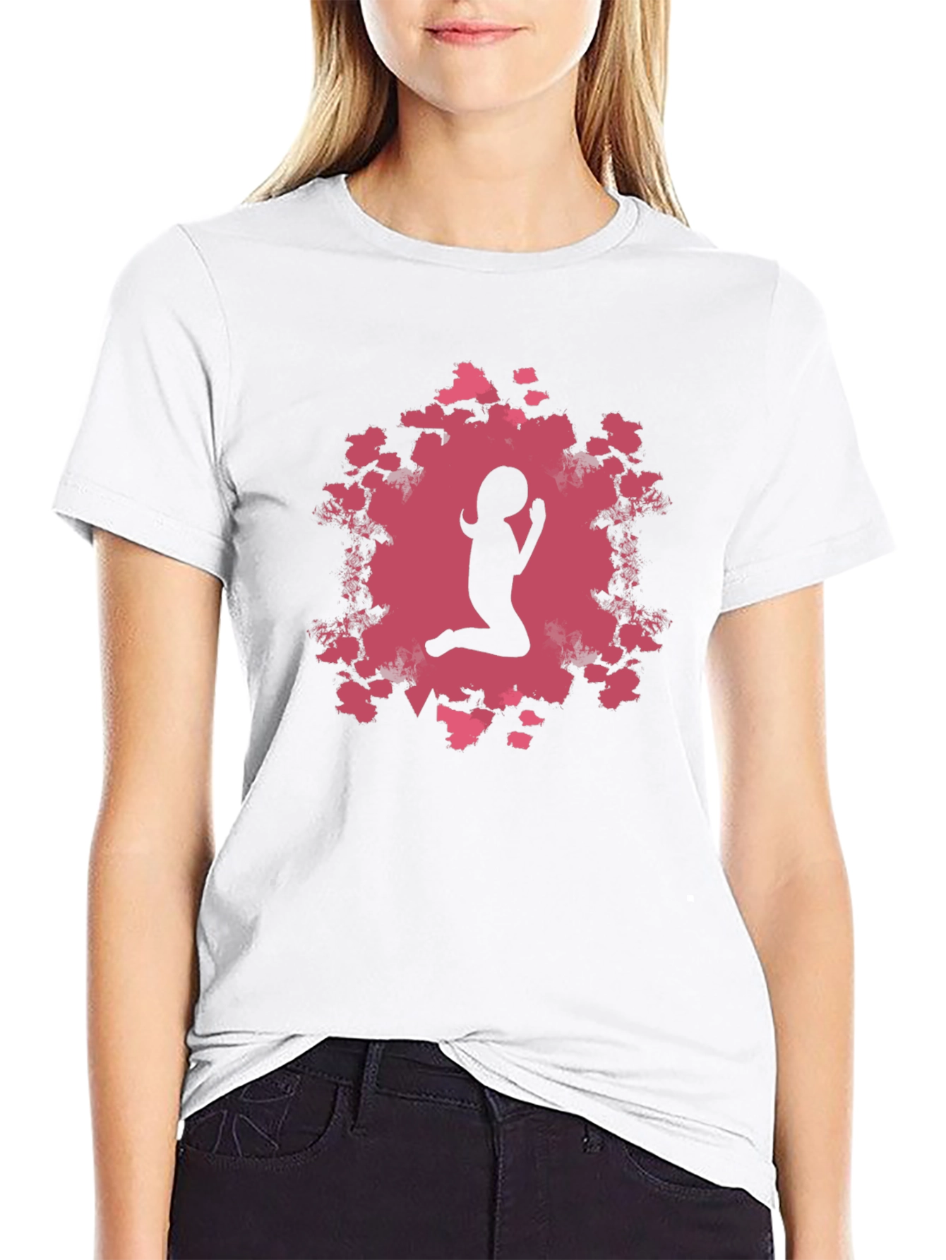 Praying Girl Black T-Shirt
