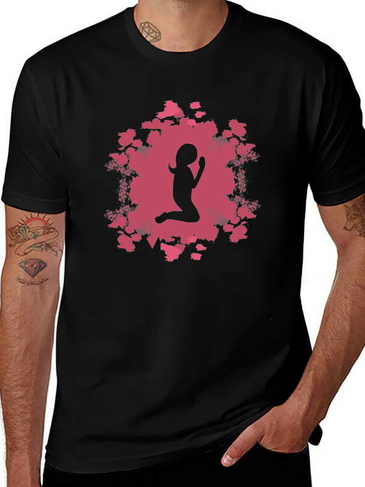 Praying Girl Black T-Shirt