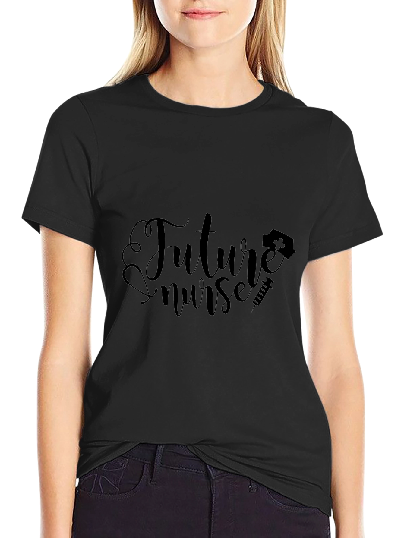 Future Nurse Graphic T-Shirt - Black